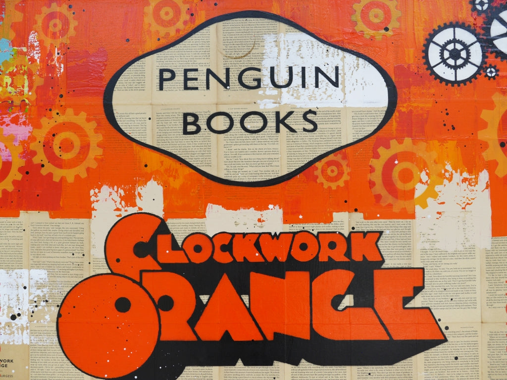 Clockwork 100cm x 140cm Urban Pop Art Book Club Painting - Perfect for Living Room Decor, Office Wall Art & Gift for Book Lovers