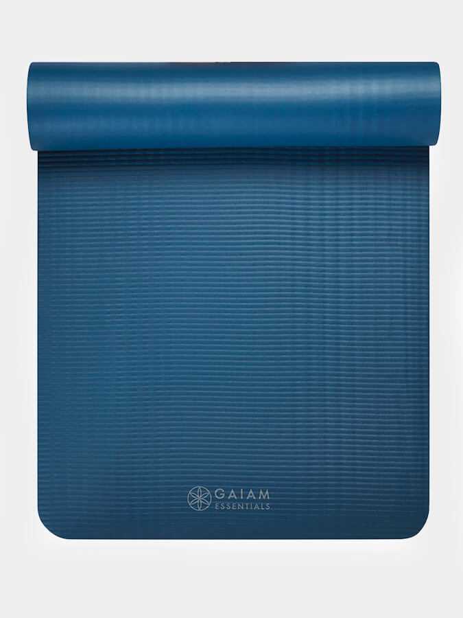 Premium Gaiam Essential Fitness Yoga Mat - 10mm Thick, Non-Slip, Eco-Friendly for Home & Studio Workouts - Perfect for Yoga, Pilates, and Meditation Exercises