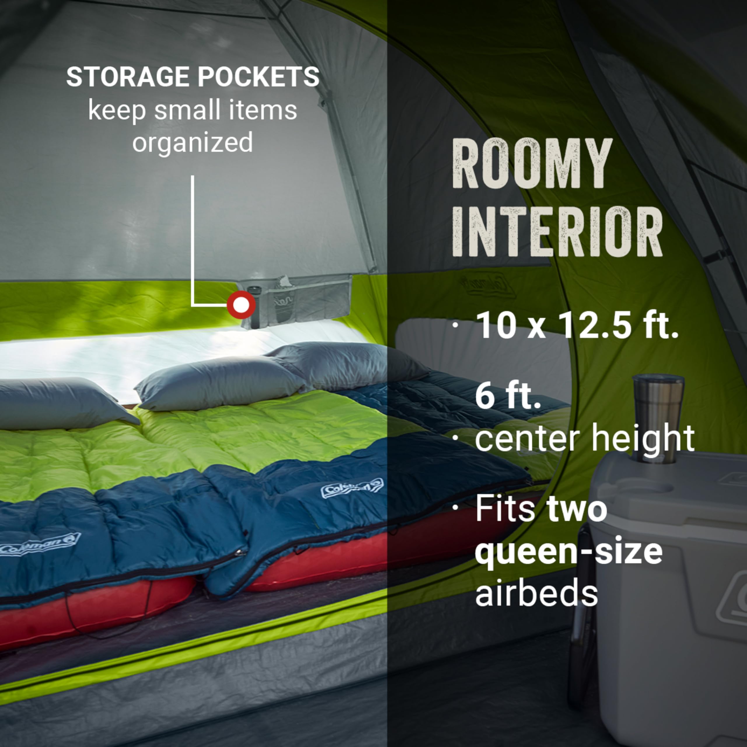 Coleman Skydome Camping Tent with Screen Room - Lightweight 4-Person Tent for Family Camping, Hiking & Outdoor Adventures | Rock Grey Color
