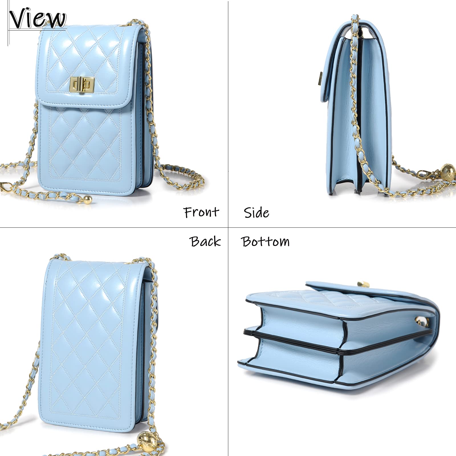 FSD.WG Women's Small Crossbody Leather Phone Purse - Mini Messenger Shoulder Bag with Wallet - Perfect for Travel, Shopping & Everyday Use