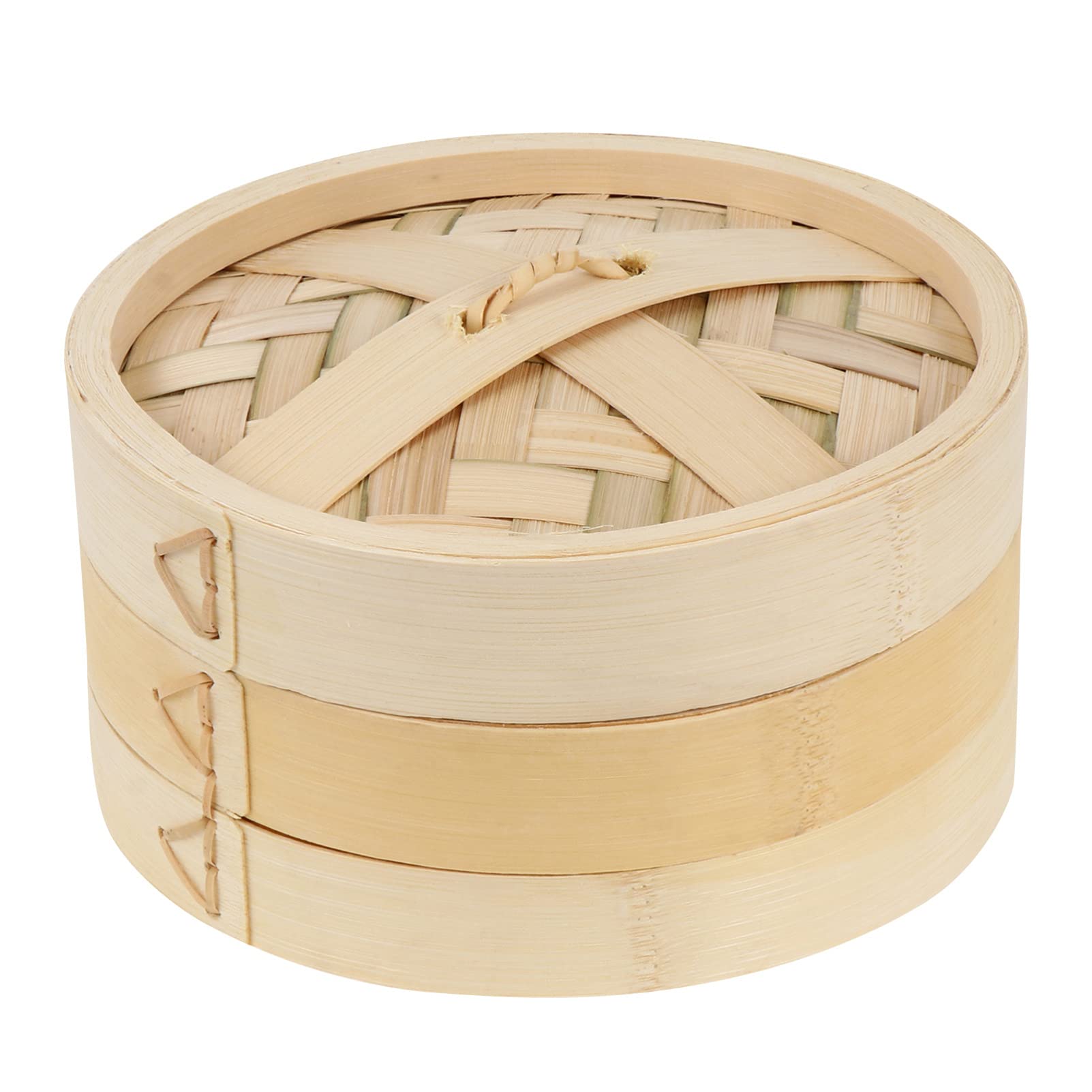 DOITOOL 18cm Bamboo Steamer Basket - Handmade Natural Bamboo Food Steamer with Lid for Vegetables, Seafood, Dumplings, Buns & Rice - Perfect for Asian Cooking, Dim Sum, Healthy Meal Prep & Kitchen Essentials