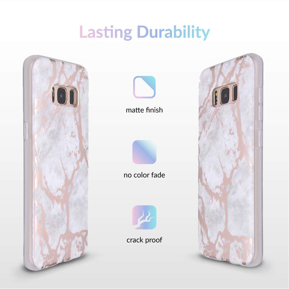 VELVET CAVIAR Samsung Galaxy S8 Case for Women - Cute Protective Phone Cover with White Marble & Rose Gold Design | Perfect Gift for Her, Everyday Use & Fashion Accessory