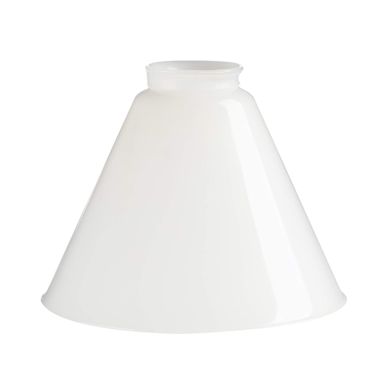 Permo Lighting Fixture Replacement Funnel Flared White Glass Shade - Vintage Style Lamp Shade for Table Lamps, Floor Lamps & Pendant Lights - Perfect for Living Room, Bedroom & Office Decor