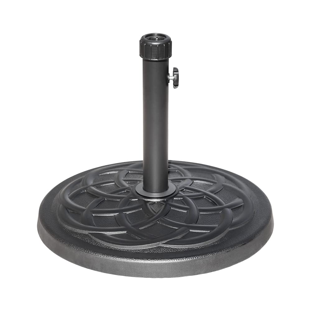 Heavy Duty 27LBS Resin Umbrella Base Stand for Outdoor Market Umbrellas - Durable Patio Umbrella Holder for Garden, Beach, Poolside & Backyard - Weather-Resistant Black Base (Perfect for BBQs, Picnics & Outdoor Dining)