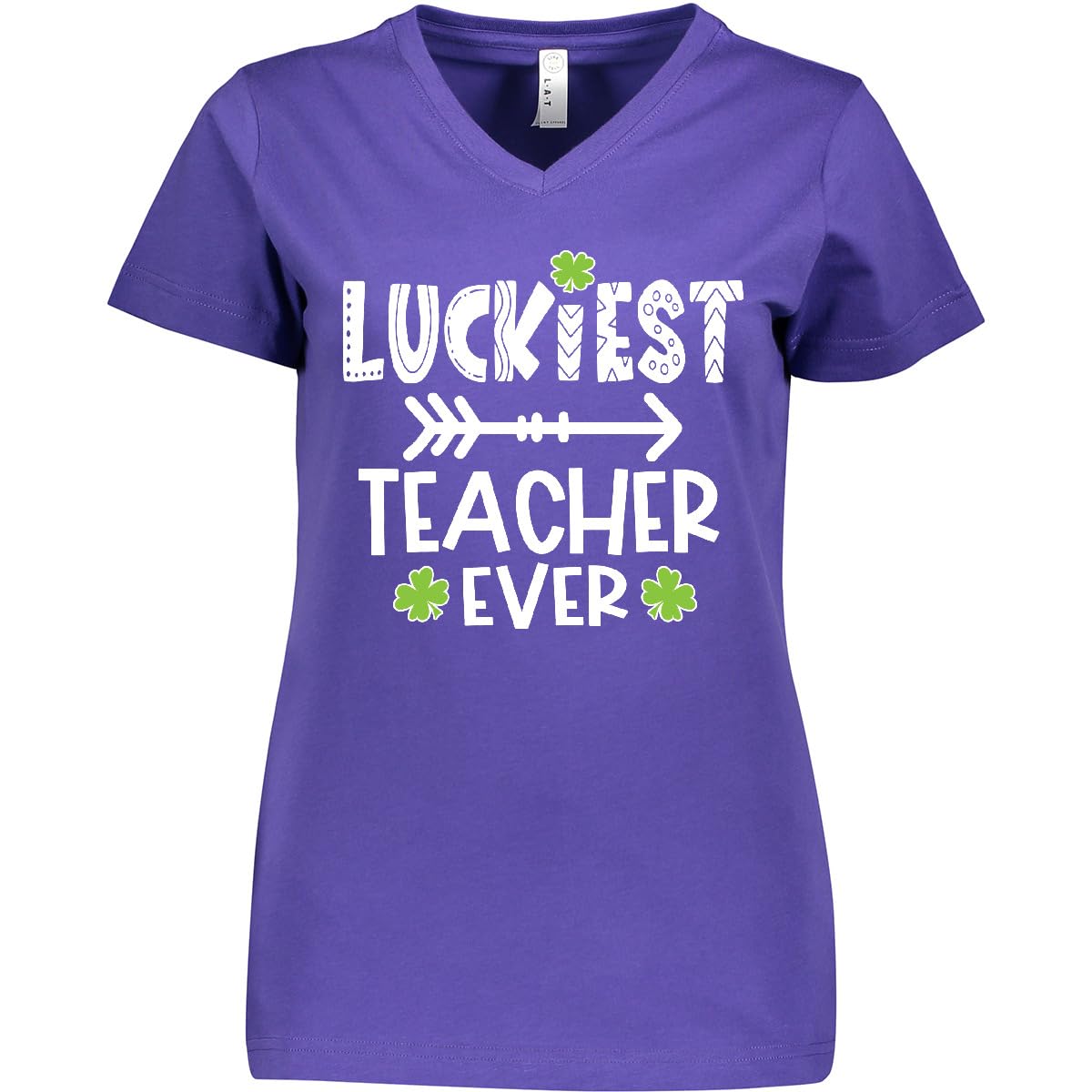 Luckiest Teacher Ever St. Patrick's Day Women's V-Neck T-Shirt - Funny Irish Apparel for Teachers & Educators - Perfect for Classroom, School Events & St. Paddy's Day Celebrations