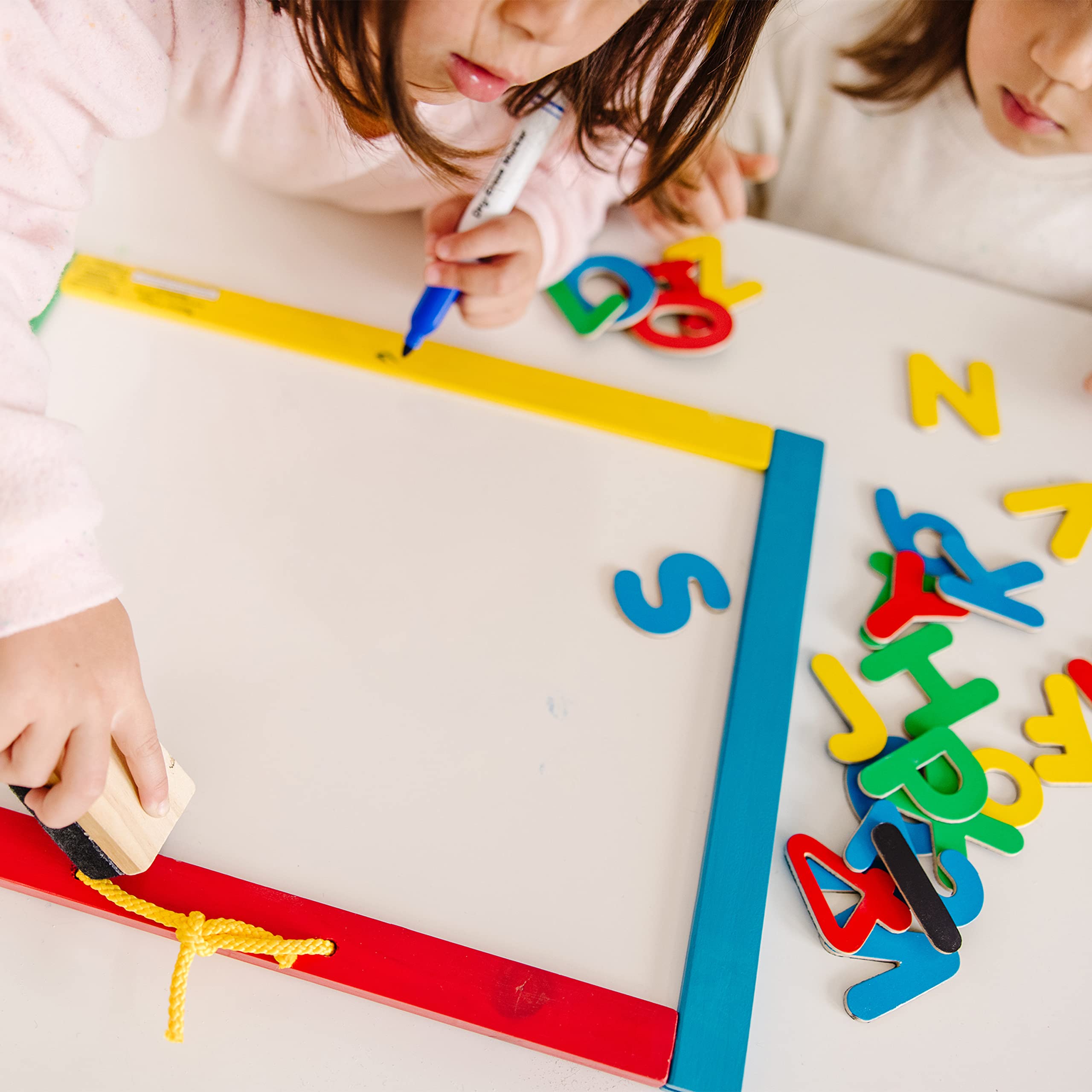 Melissa & Doug Magnetic Chalkboard & Dry-Erase Board Set - 36 Alphabet & Number Magnets, Chalk, Eraser & Marker - Educational Learning Toy for Kids - Perfect for Homeschool, Classroom & Playroom Activities