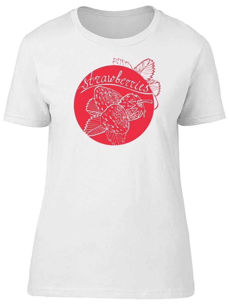 Women's Red Spot Tee with Three Strawberries Print - Casual Summer T-Shirt for Outfits, Beach & Streetwear