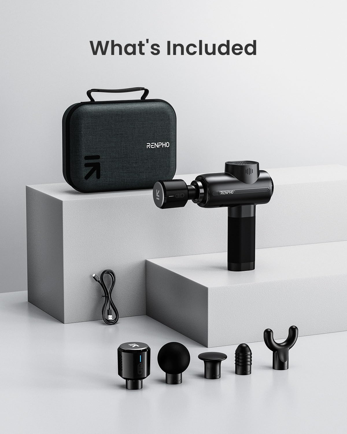 RENPHO Thermacool Deep Tissue Massage Gun with Heat & Cold Therapy Heads - Handheld Muscle Massager for Men, Women & Athletes - FSA/HSA Eligible - Perfect for Post-Workout Recovery, Pain Relief & Relaxation - Includes Travel Case - Ideal Mother's Day Gift for Active Lifestyles