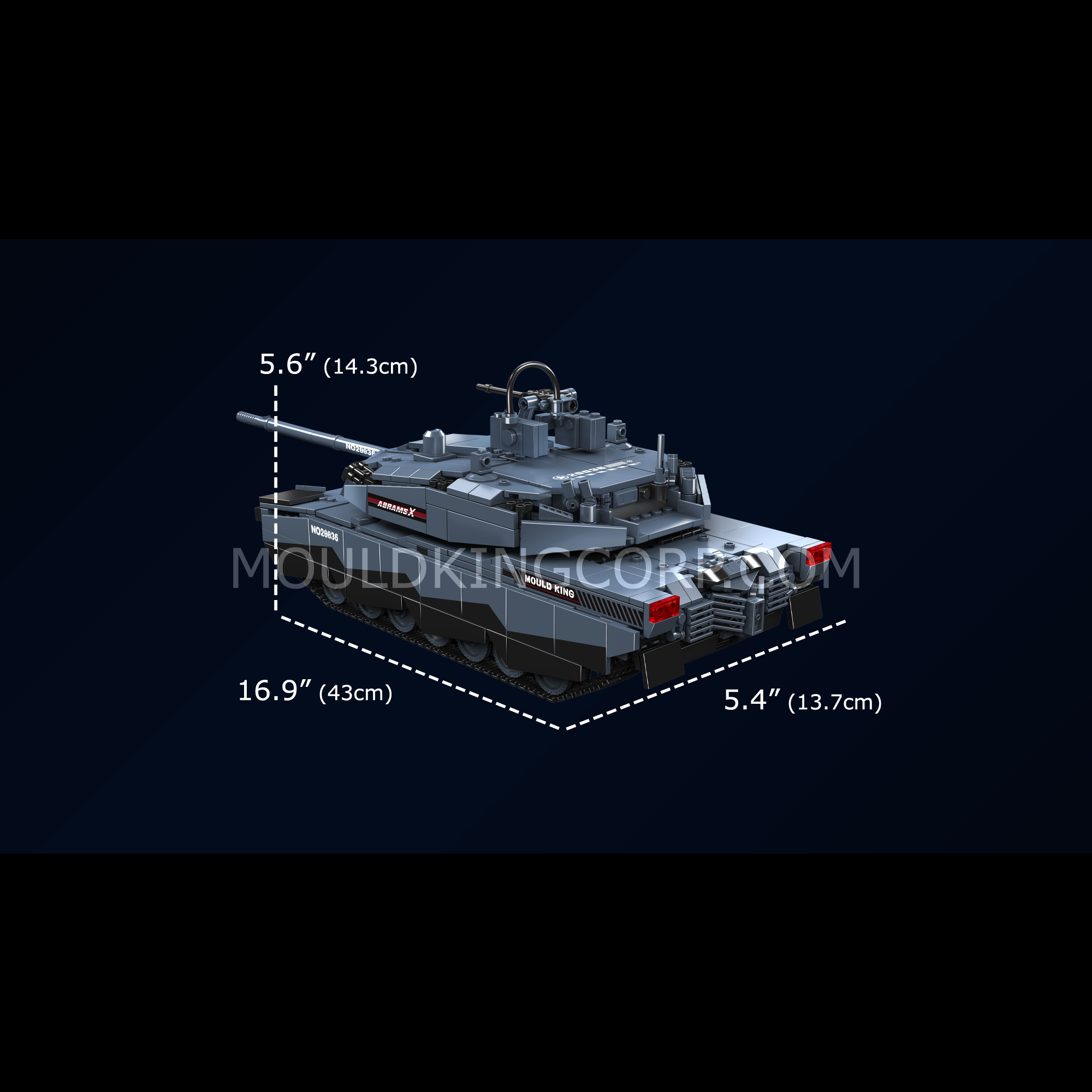 Mould King 20036 Abrams X Tank Model Building Set - 1,192 Piece Military Vehicle Toy for Adults & Teens | Perfect for Collectors, Display & STEM Learning Activities
