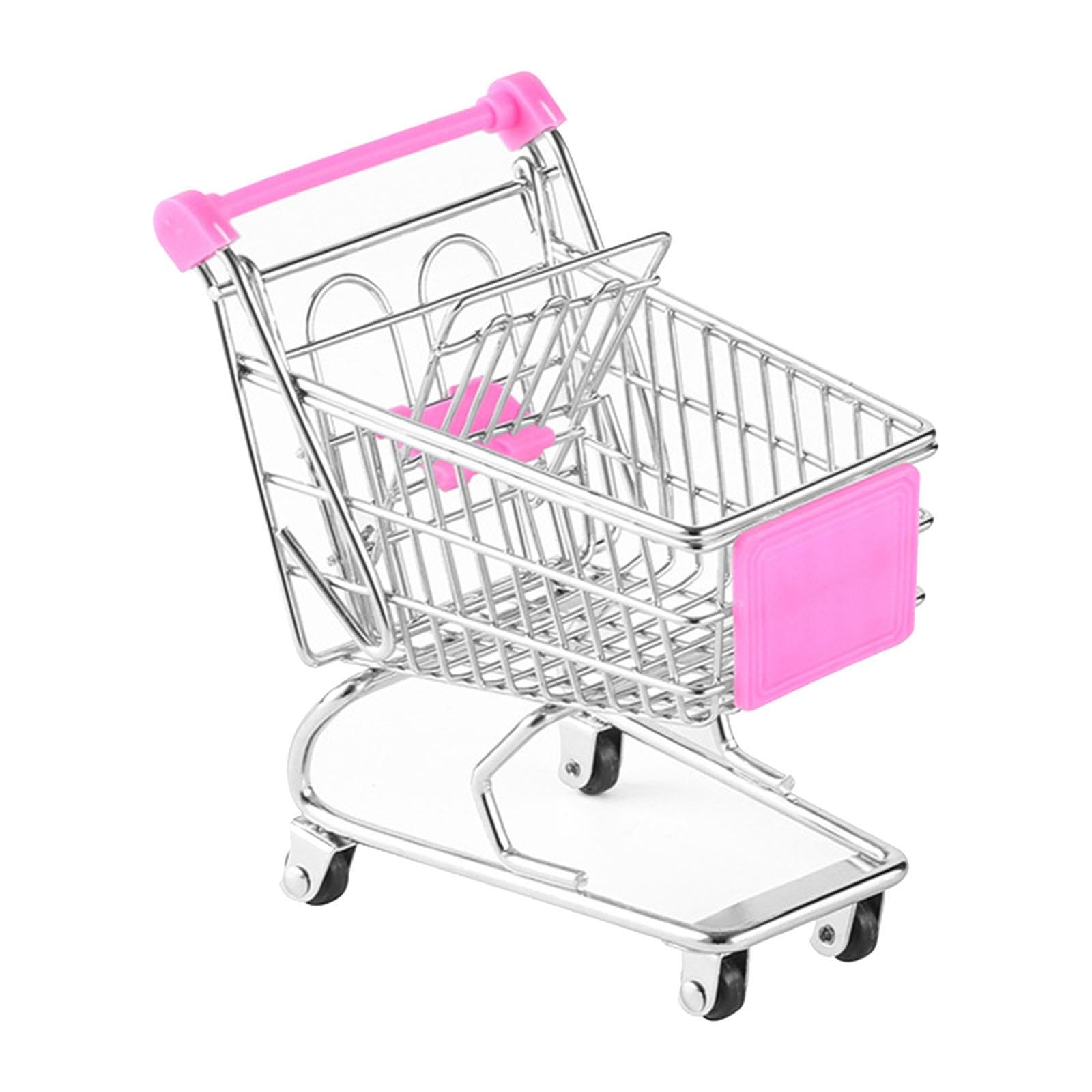 Kids Mini Shopping Cart Toy for Pretend Play & Storage - Rose Red | Fun Role-Playing Game for Toddlers, Grocery Store Pretend Play, Toy Organizer for Playroom