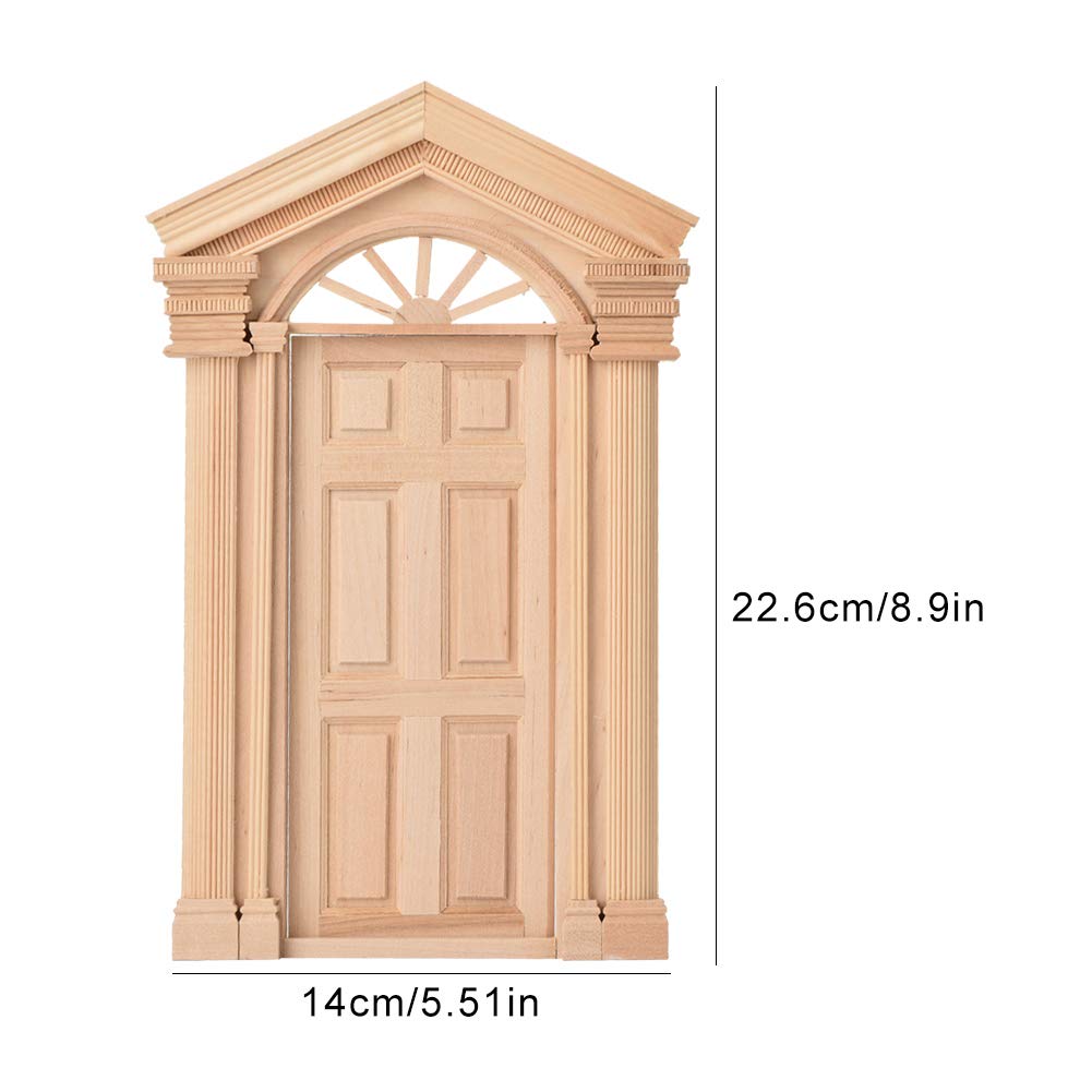 1:12 Mini Wooden Steepletop Dollhouse Door - Handcrafted Doll Furniture Accessory for DIY Dollhouse Projects & Collectible Doll Accessories - Perfect for Miniature Home Decor, DIY Crafts, and Dollhouse Renovations
