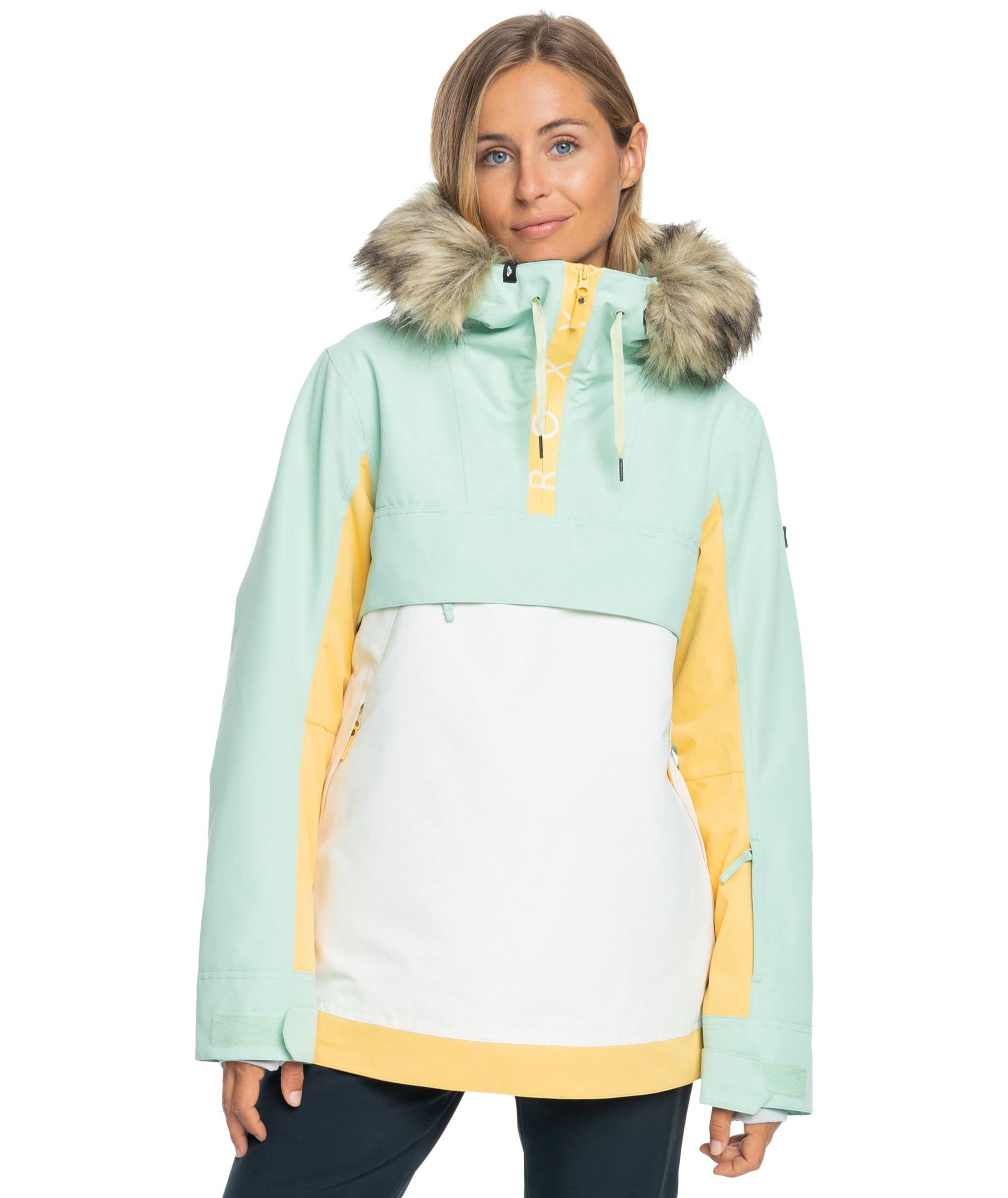Roxy Shelter Women's Waterproof Winter Jacket - Lightweight Windproof Hooded Coat for Hiking, Skiing & Outdoor Activities