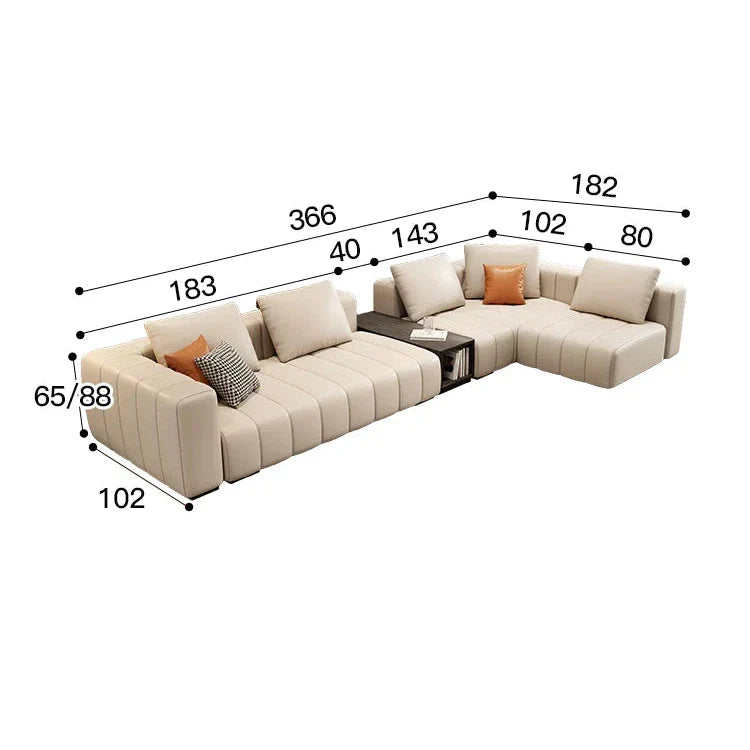 Luxury Modular Sectional Leather Sofa – Premium Comfort, Timeless Design & Durable Quality for Living Room, Home Theater & Office Lounge