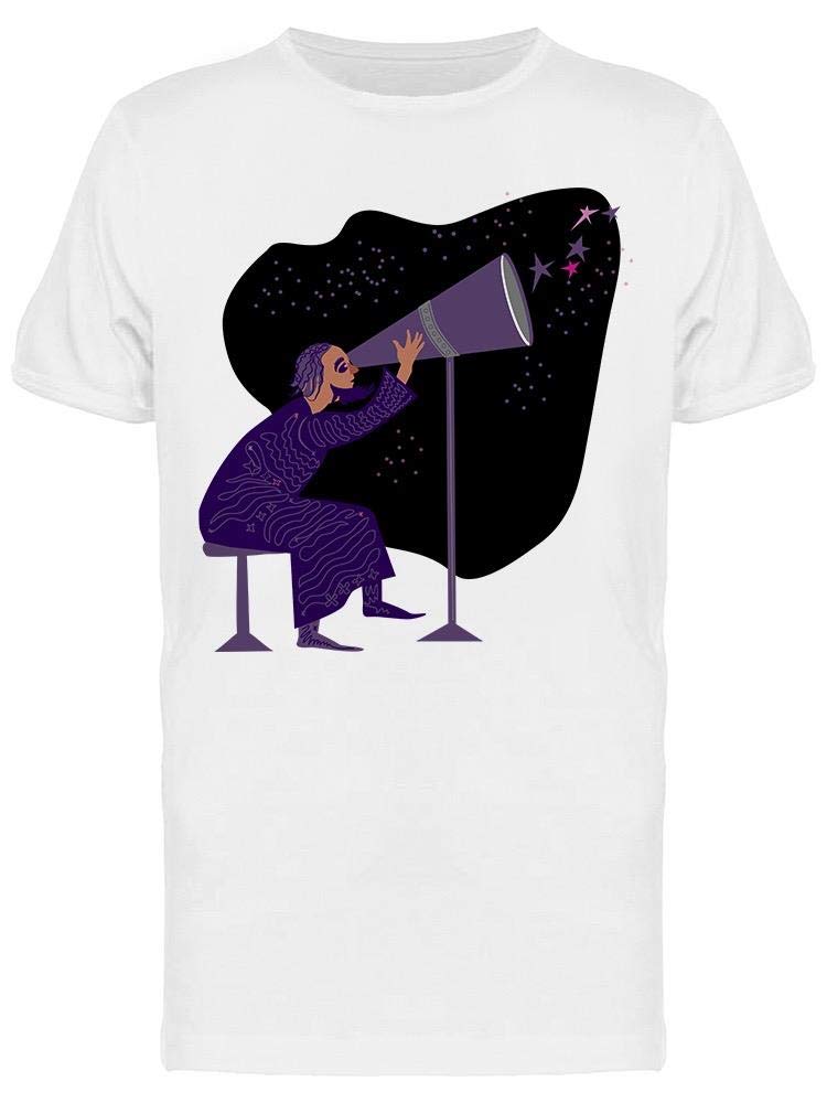 Smartprints Men's Telescope Graphic T-Shirt - Casual Cotton Tee for Stargazing & Astronomy Enthusiasts - Perfect for Outdoor Adventures & Science Lovers