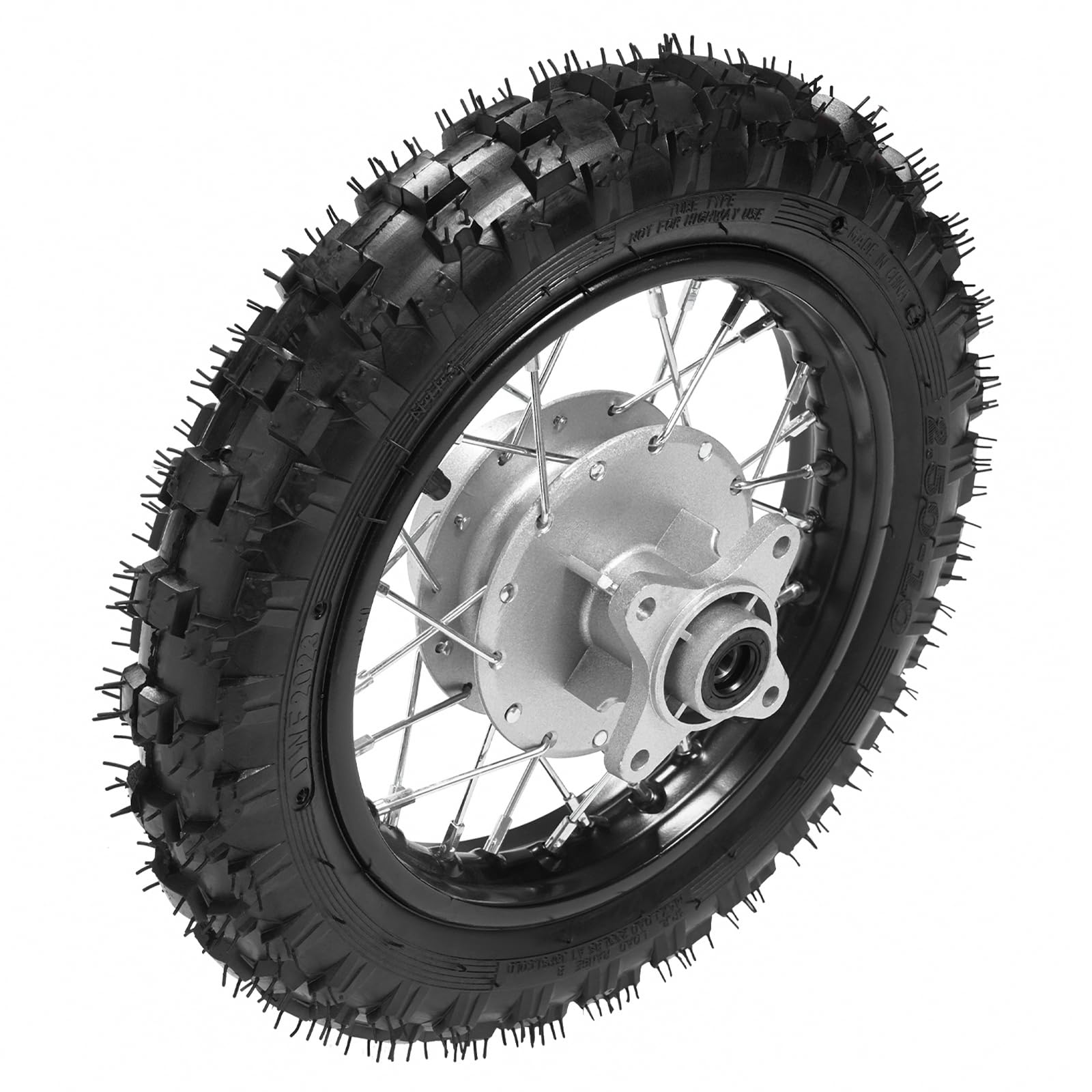 Honda CRF50 XR50 BBR KLX Dirt Bike Front & Rear Wheel Set - 2.50-10 Tire Rim with Drum Brake, Chain & Plate (16