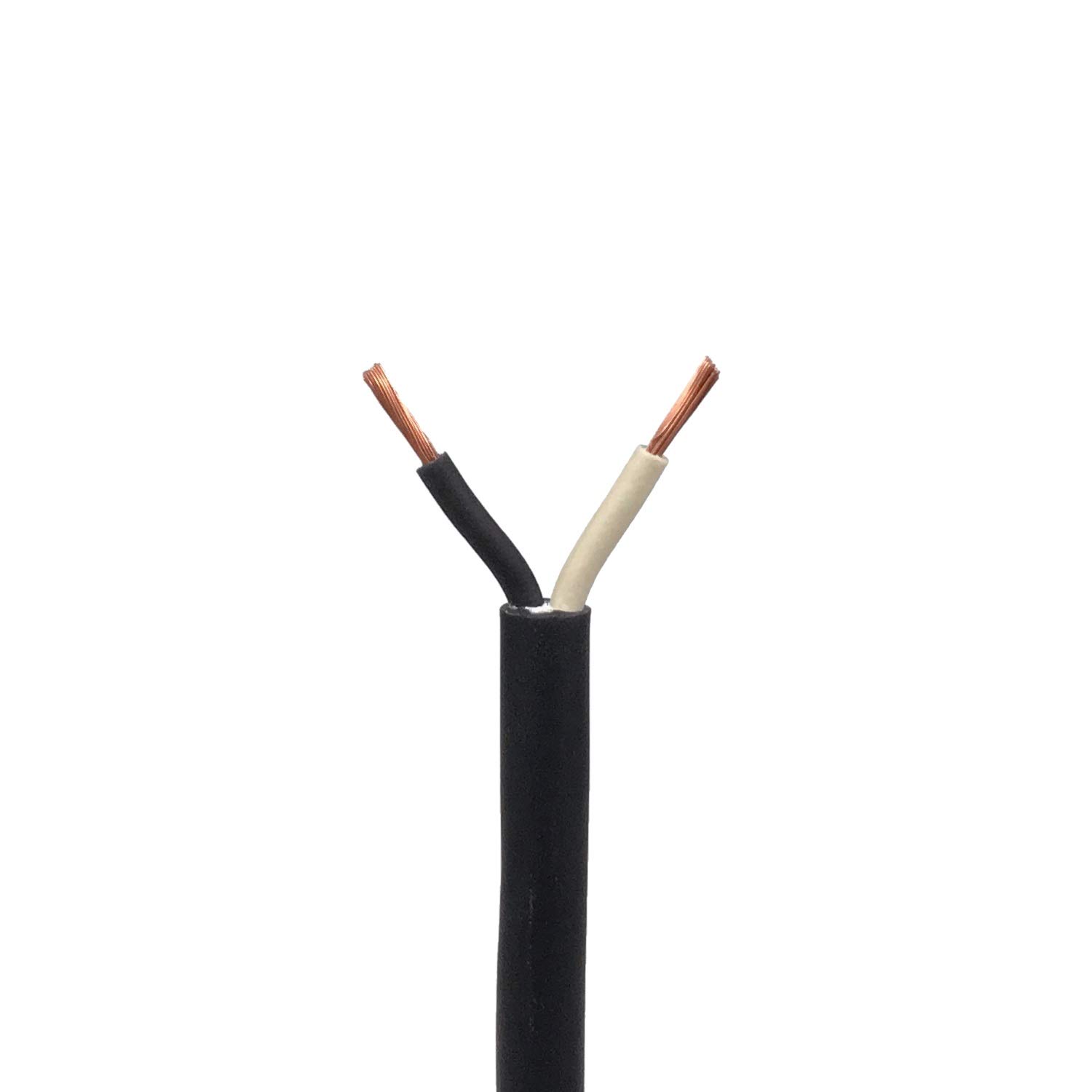 14 AWG SJOOW Portable Power Cord - 2 Conductor 300V EPDM Wire with CPE Jacket - 250 ft Heavy Duty Extension Cable for Outdoor Tools, Construction Equipment, and Industrial Use