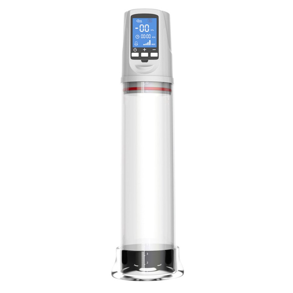 Automatic Penis Pump for Enlargement - Electric Vacuum Therapy Device with Vibration - Male Enhancement Sex Toy (White) | Improve Intimacy & Confidence in Bedroom
