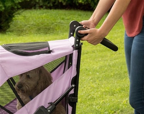 Excursion No-Zip Pet Stroller for Small Dogs & Cats - Lightweight Mountain Lilac Foldable Travel Carrier - Perfect for Outdoor Walks, Shopping & Vet Visits