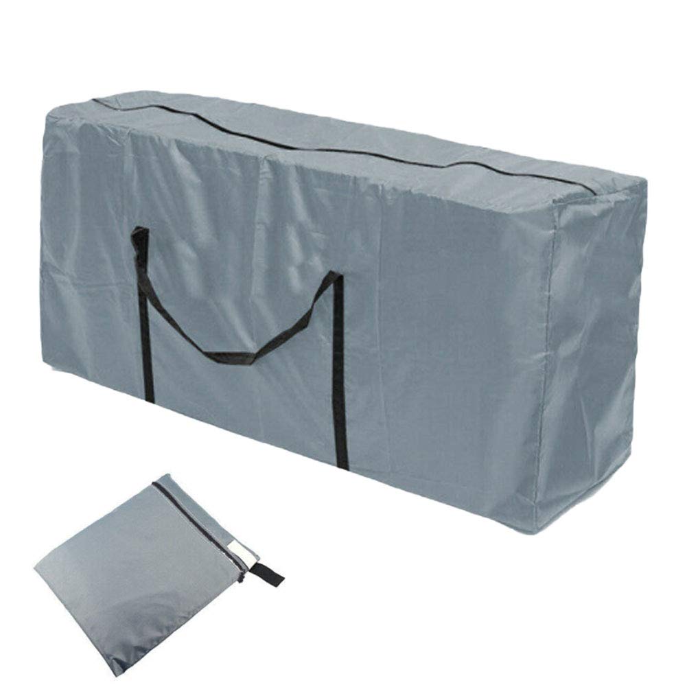 Heavy Duty Waterproof Outdoor Cushion Storage Bag - Grey Garden Furniture Cushion Cover & Christmas Tree Storage Bag for Patio, Deck, and Seasonal Decor Protection
