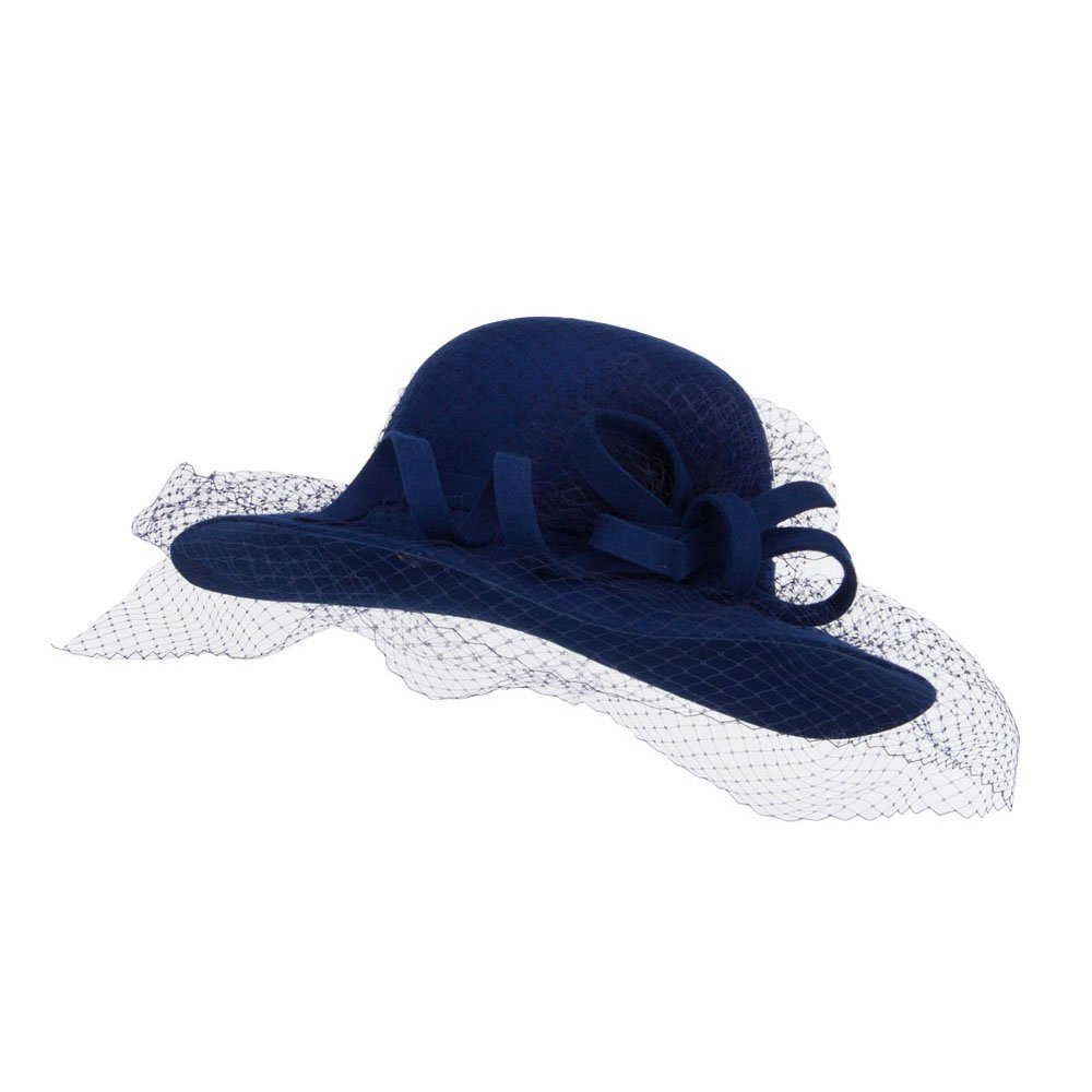 Wool Felt Floppy Hat with Net - Stylish Sun Protection for Outdoor