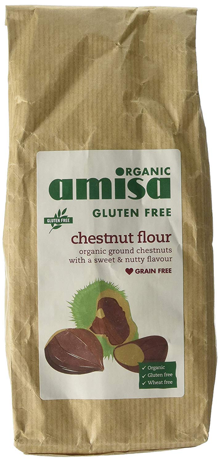 Amisa Organic Gluten Free Chestnut Flour 350g (Pack of 6) | Non-GMO, Vegan Baking Flour | Perfect for Pancakes, Bread & Desserts