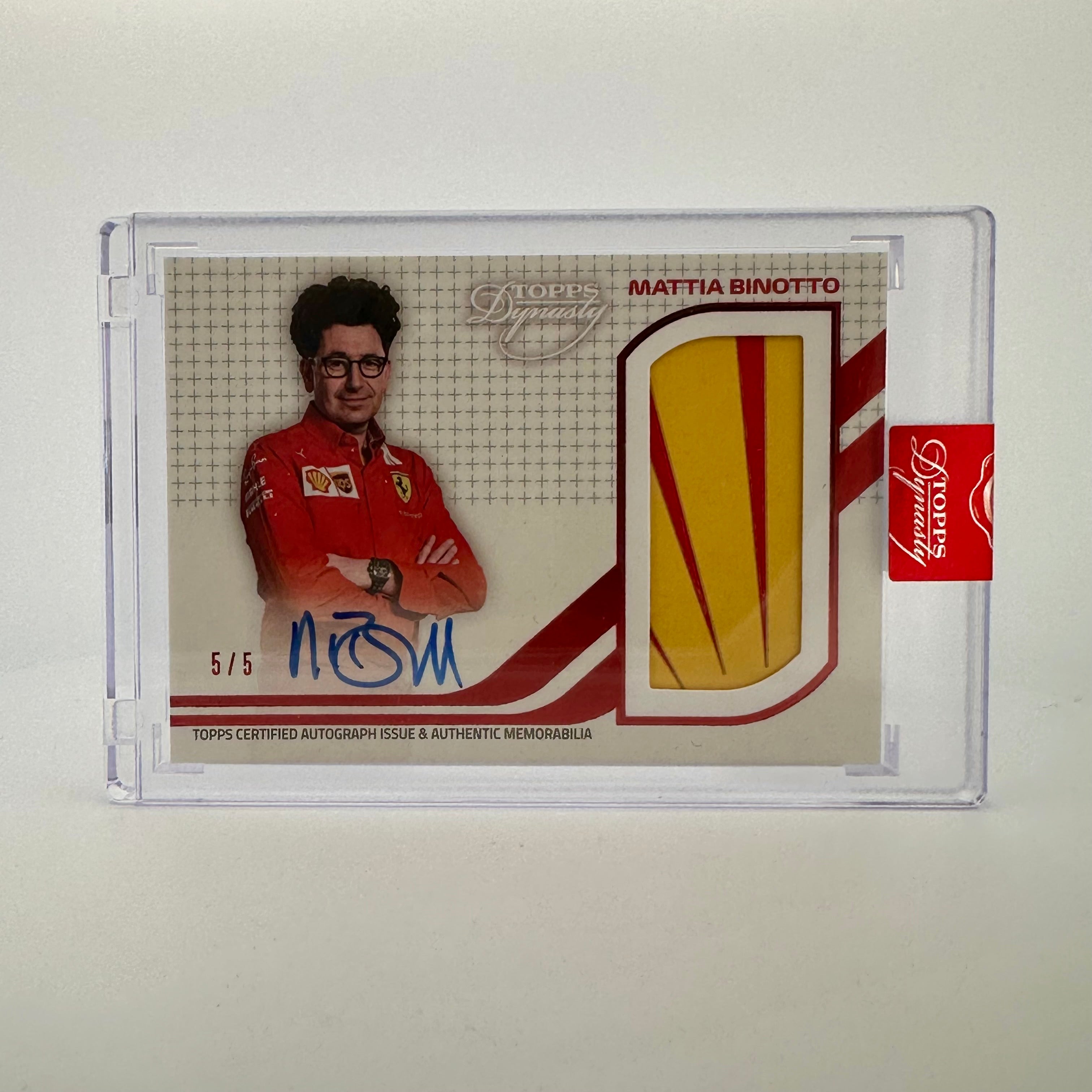 2021 Dynasty Mattia Binotto Ferrari Autograph Patch #DAP MB - Red 5/5 - Collectible Racing Memorabilia for F1 Fans & Sports Enthusiasts