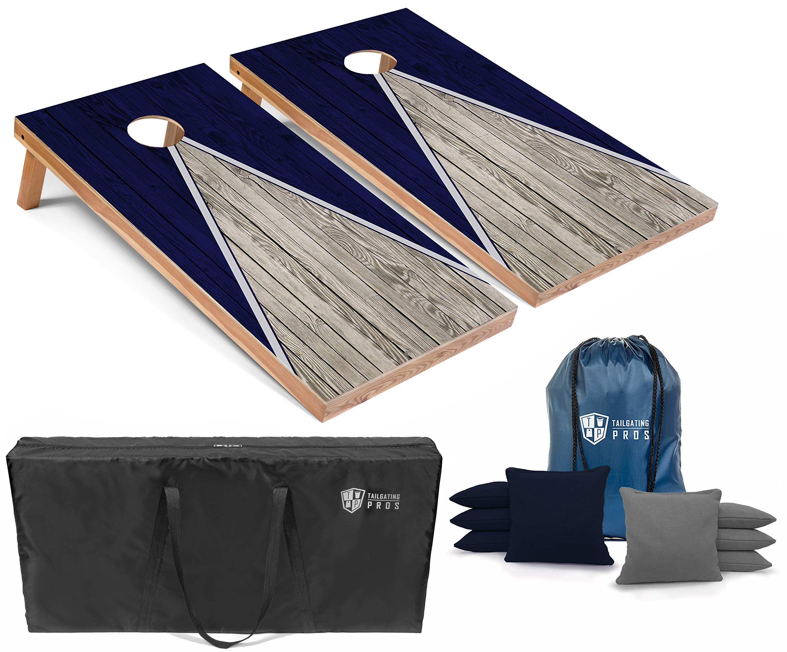Tailgating Pros Lightweight Pyramid Design Cornhole Board Set with LED Ring Lights - 4'x2' Regulation Size for Backyard, Parties & Outdoor Games - Perfect for Tailgates, BBQs & Family Fun
