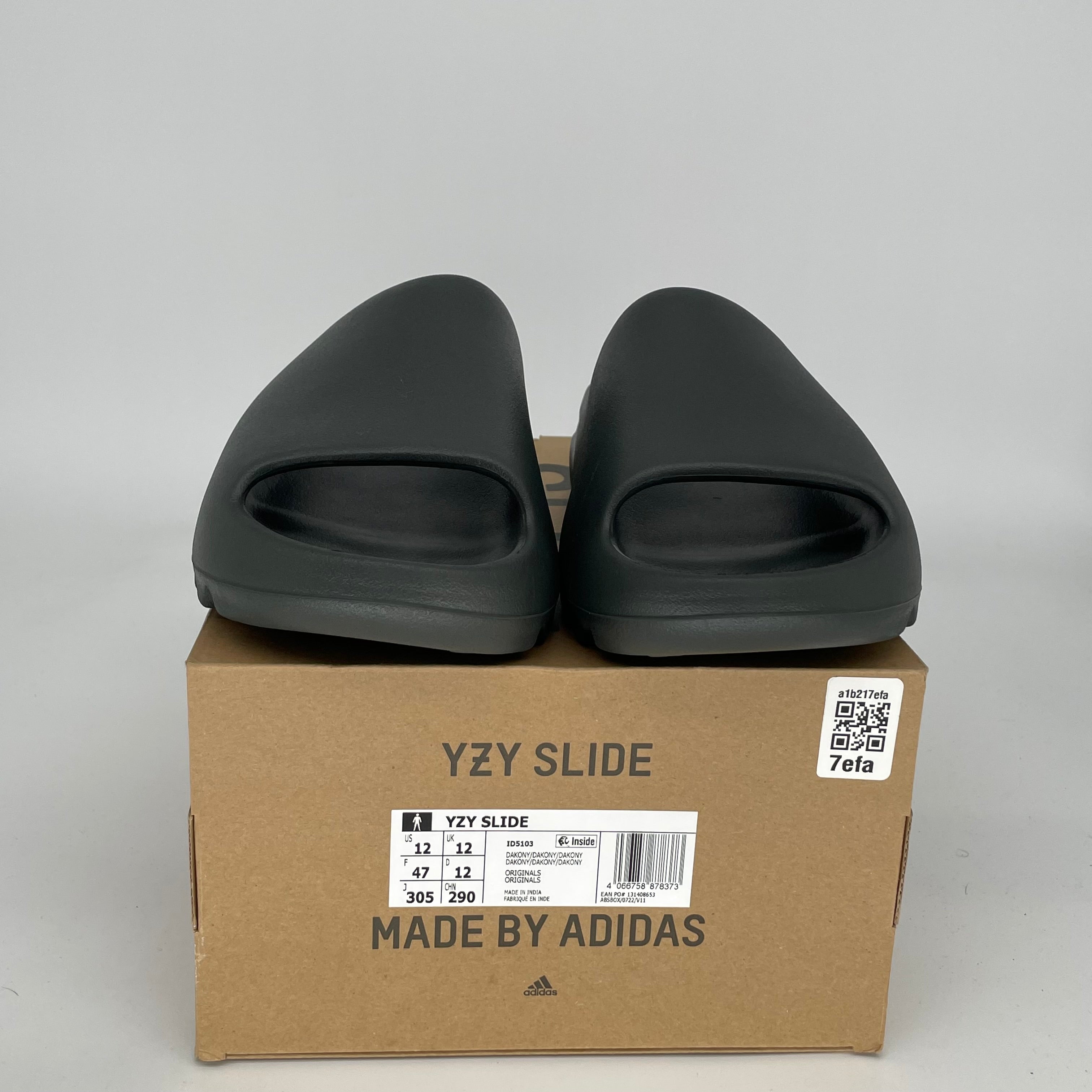 Adidas Yeezy Slide Dark Onyx - Men's Size 12 [ID5103] | Comfortable Slides for Home, Pool & Beach Wear