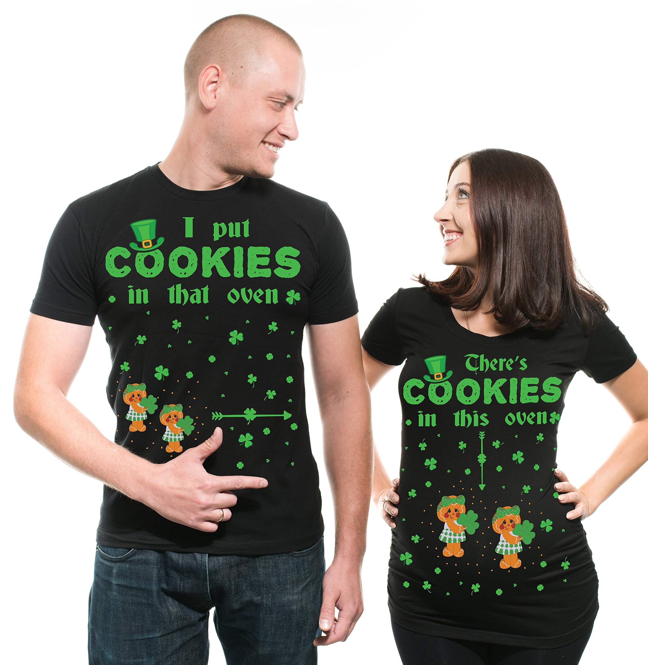 Funny St. Patrick's Day Matching Shirts for Couples, Twin Girls & Pregnancy Announcements - Cute Paddy's Day Cookie Design Tee for Family & Friends