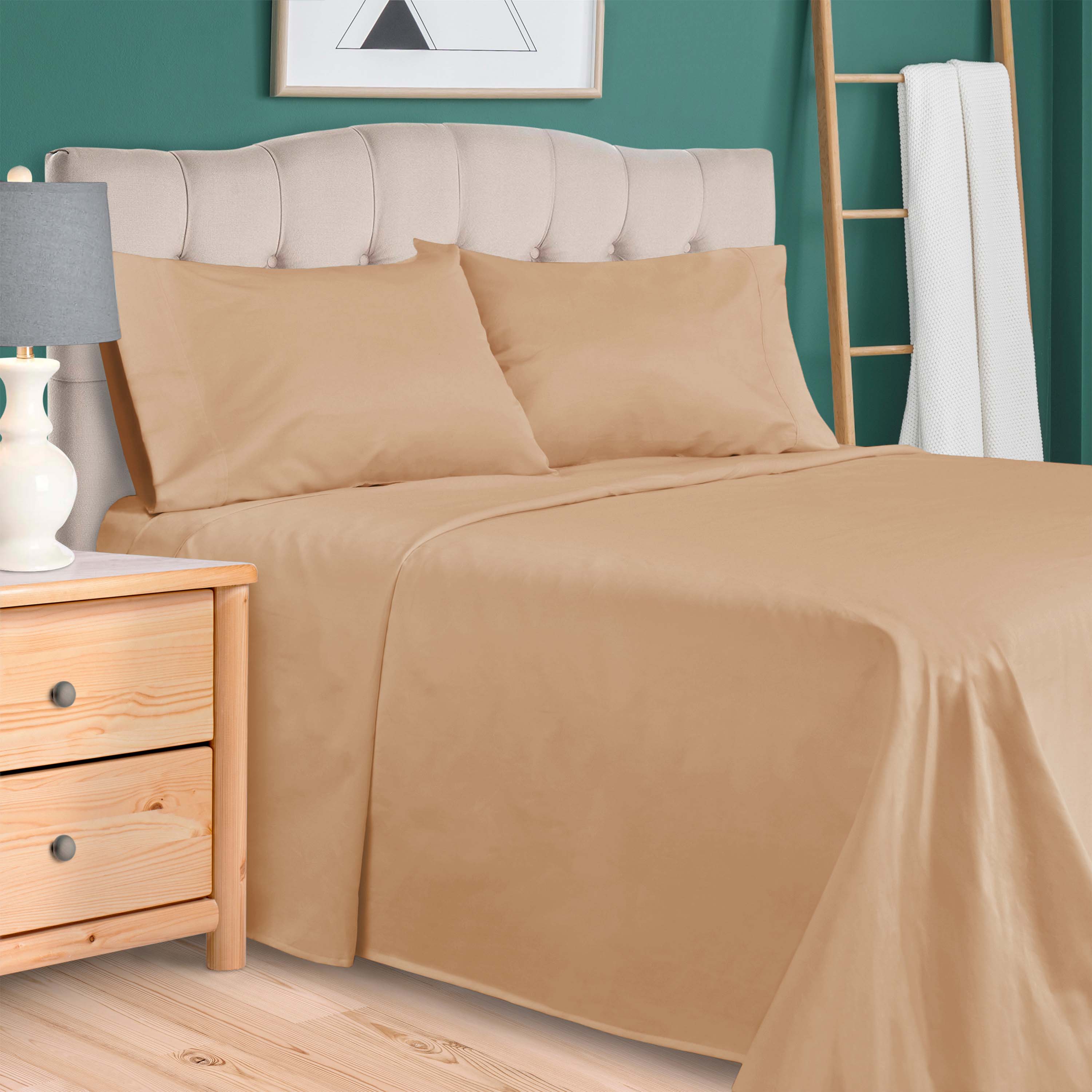 Premium 100% Egyptian Cotton 300 Thread Count Bed Sheet Set - Queen Size, Soft & Breathable for All-Season Comfort - Perfect for Luxury Bedrooms, Hotels, and Guest Rooms