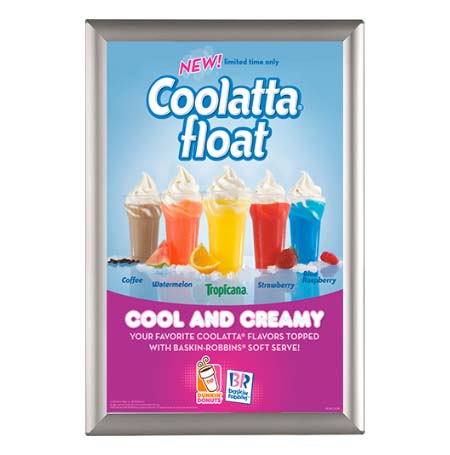 11x17 AD Promo Countertop Sign Frame - Silver Snap Frame with Built-in Easel & Wall Mount - Perfect for Retail Displays, Restaurants & Trade Shows