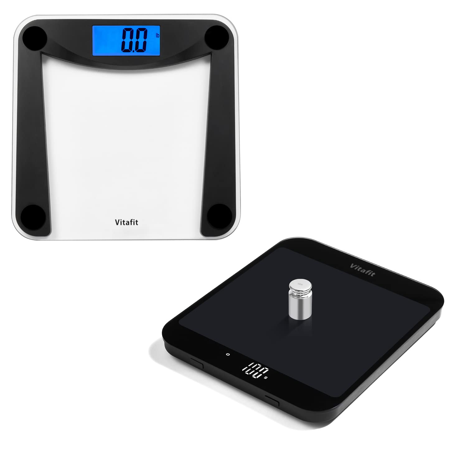 Vitafit Digital Body Weight Scale & Kitchen Food Scale - Accurate Smart BMI Scale for Bathroom & Precise Food Measuring for Cooking, Baking, and Dieting