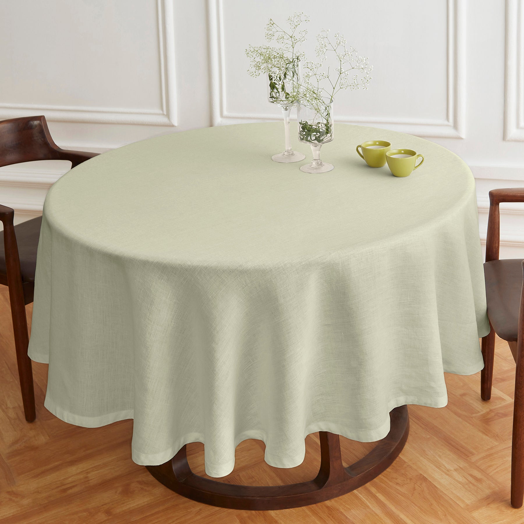 Sonoma Round Tablecloth - Premium Cotton Fabric for Dining & Parties - Perfect for Holiday Gatherings, Weddings & Home Decor