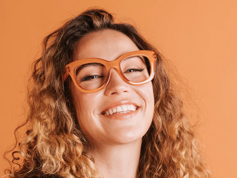 Encore Reading Glasses Honey - Blue Light Blocking Readers for Women & Men - Fashionable Lightweight Eyewear for Reading, Computer Work & Office Use