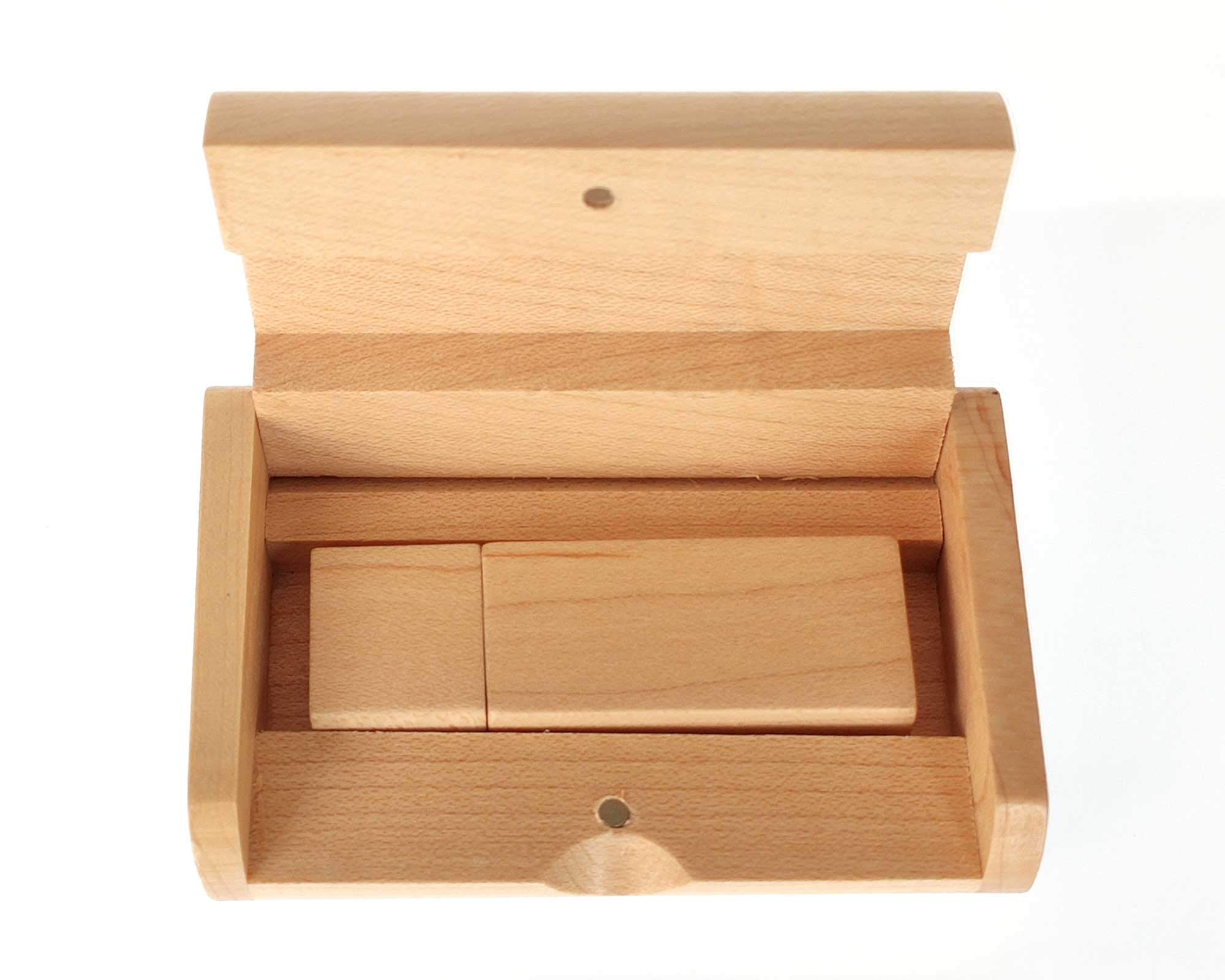 Personalized Engraved 32GB USB Flash Drive in Maple Wood Gift Box - Perfect for Corporate Gifts, Wedding Favors & Business Presentations