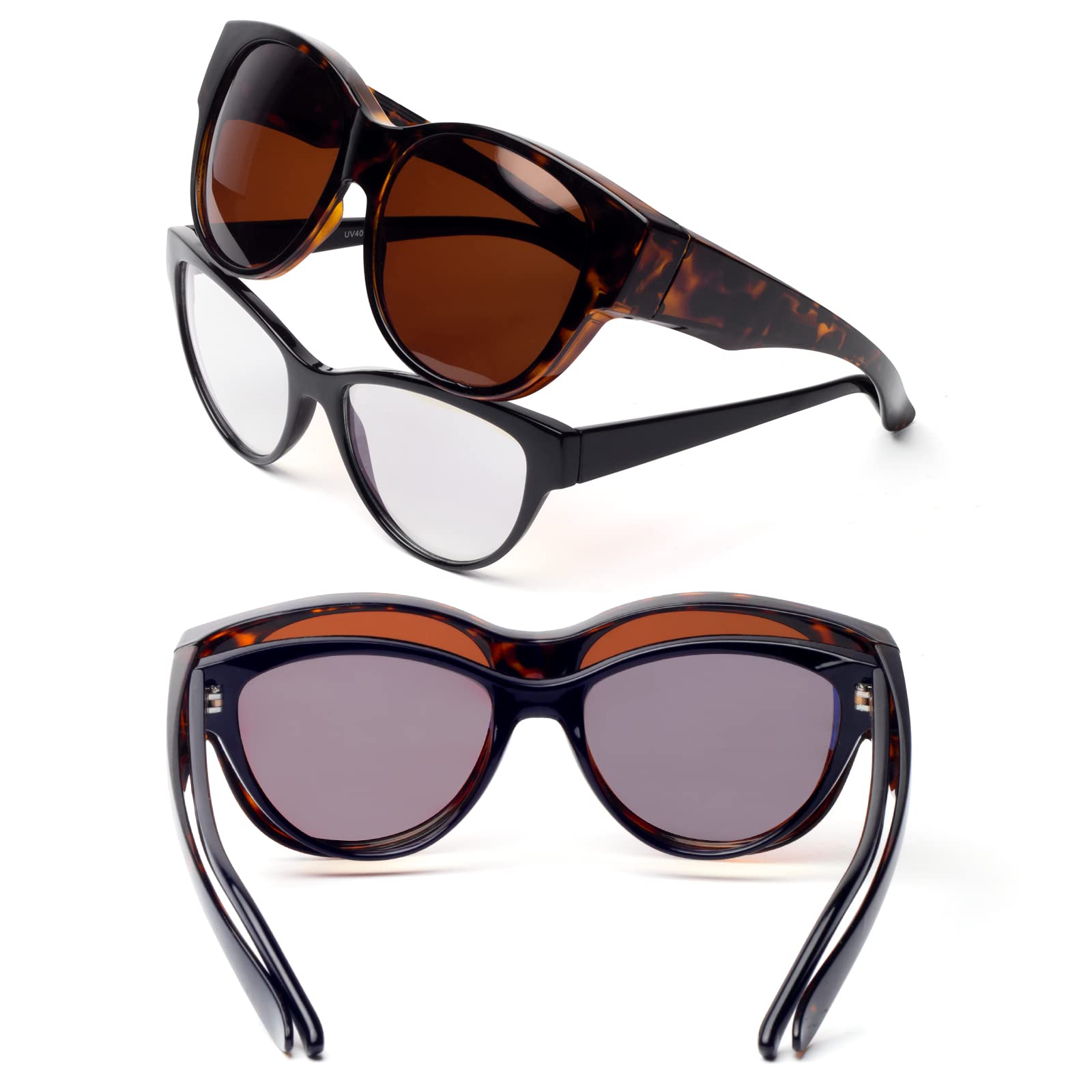 Polarized Clip-On Sunglasses for Women - UV Protection, Lightweight & Comfortable Fit Over Prescription Glasses - Perfect for Driving, Outdoor Sports & Daily Wear