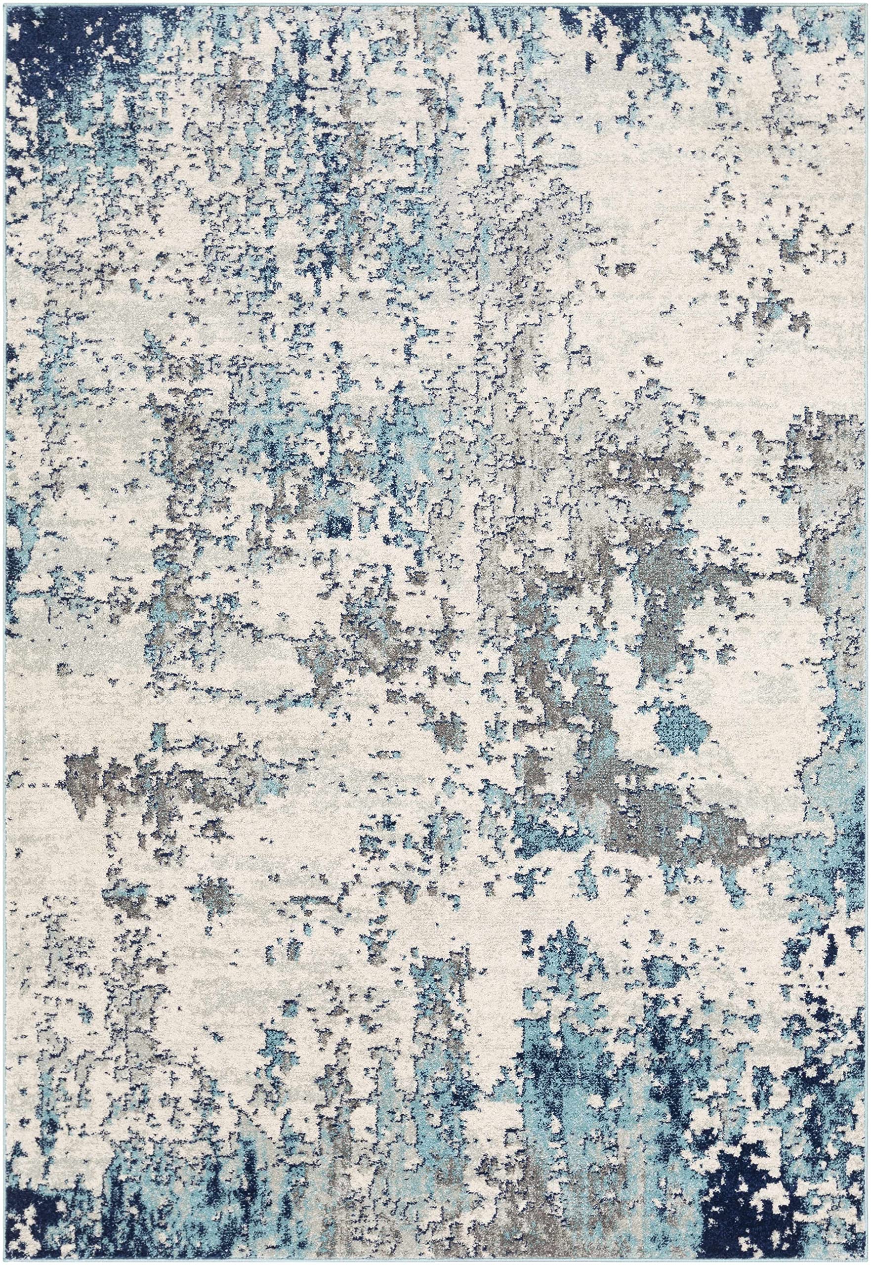 Hauteloom Beverly Modern Blue and Gray Area Rug 6'7