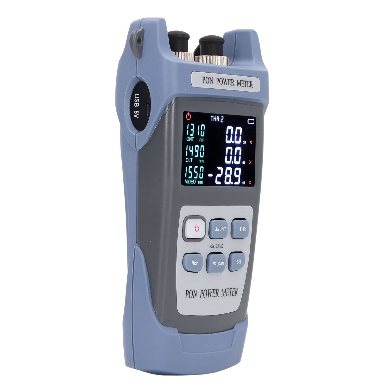 **Handheld LCD Optical Power Meter - Fiber Optic Power Tester with FC/SC Interface (1310nm, 1490nm, 1550nm Wavelength) - Ideal for Telecom, Data Centers & Network Maintenance**