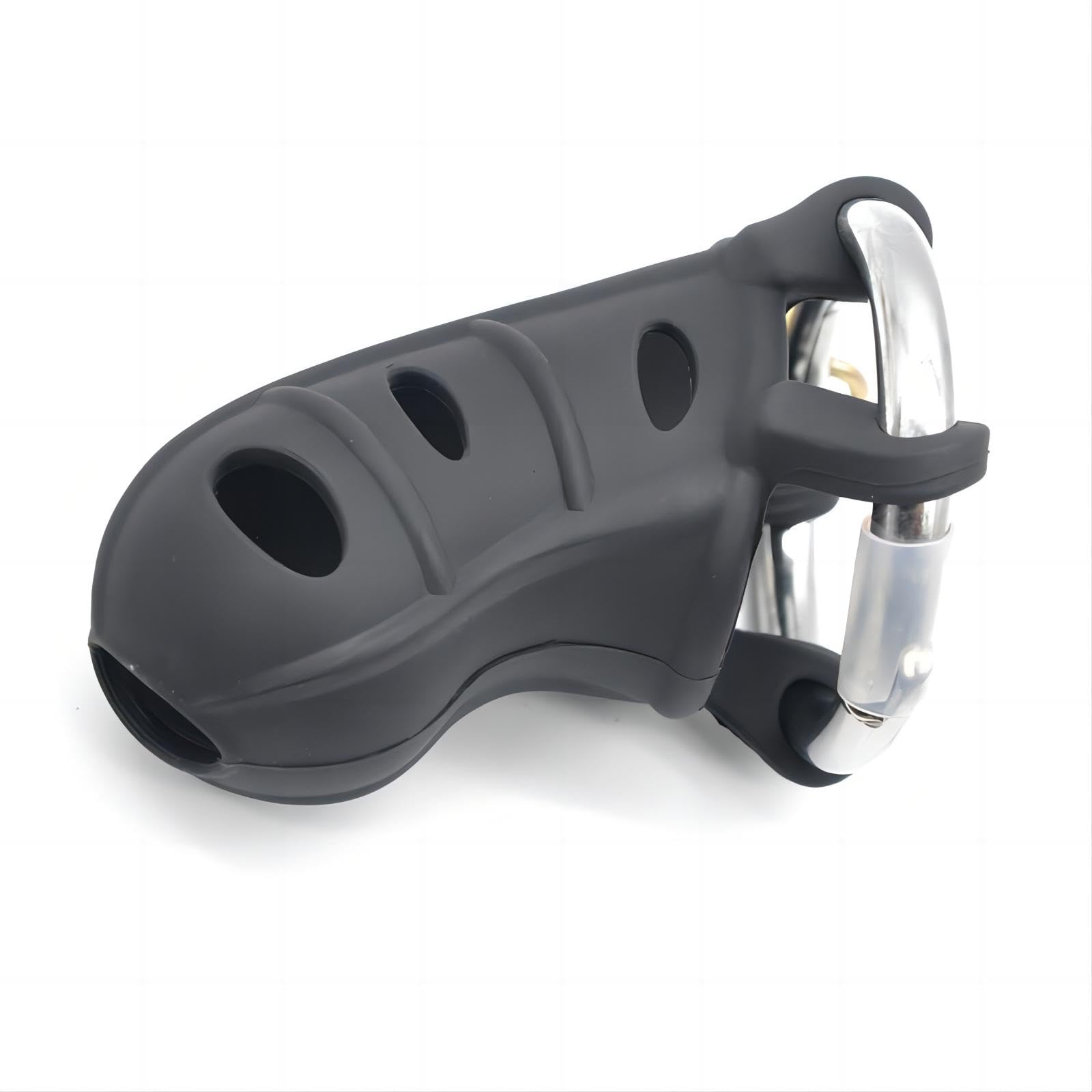 Adjustable Silicone Male Chastity Cage with Activity Ring - SM Adult Sex Toy for Penis Training & Bondage Play - Perfect for BDSM, Couples & Solo Exploration (Large, Black)