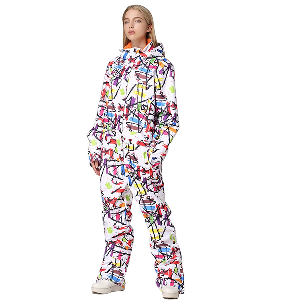HOTIAN Women's One-Piece Ski Suit - Waterproof Snowboard Jumpsuit for Winter Outdoor Activities | Perfect for Skiing, Snowboarding & Snow Adventures
