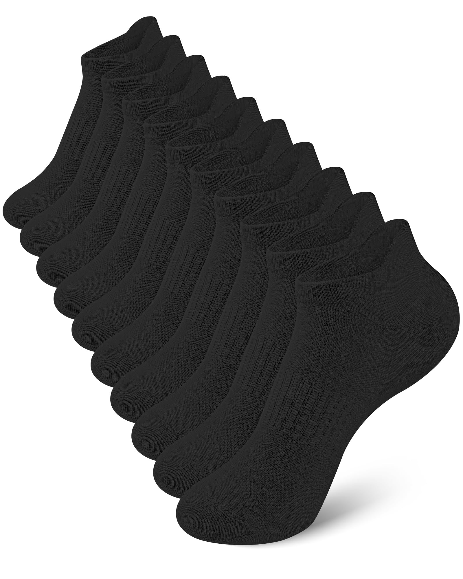 10 Pairs Kids Socks for Boys & Girls - Low Cut Athletic Ankle Socks with Half Cushion - Breathable Cotton No Show Socks for School, Sports & Everyday Wear
