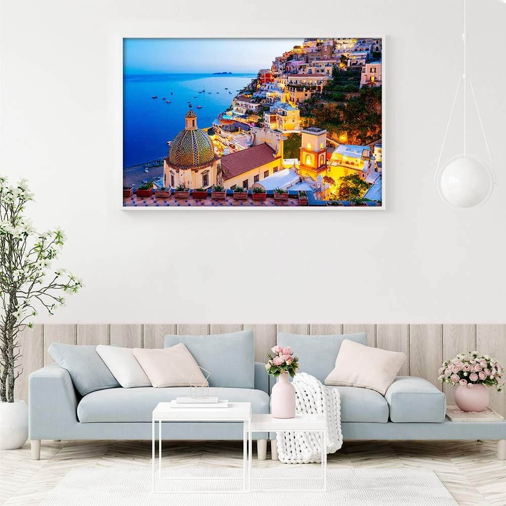 1000 Piece Jigsaw Puzzle for Adults - Impossible Colorful Bridge Puzzle Game, Family Brain Teaser, Positano Twilight Fantasy Art - Perfect for Relaxation, Stress Relief & Family Bonding Time