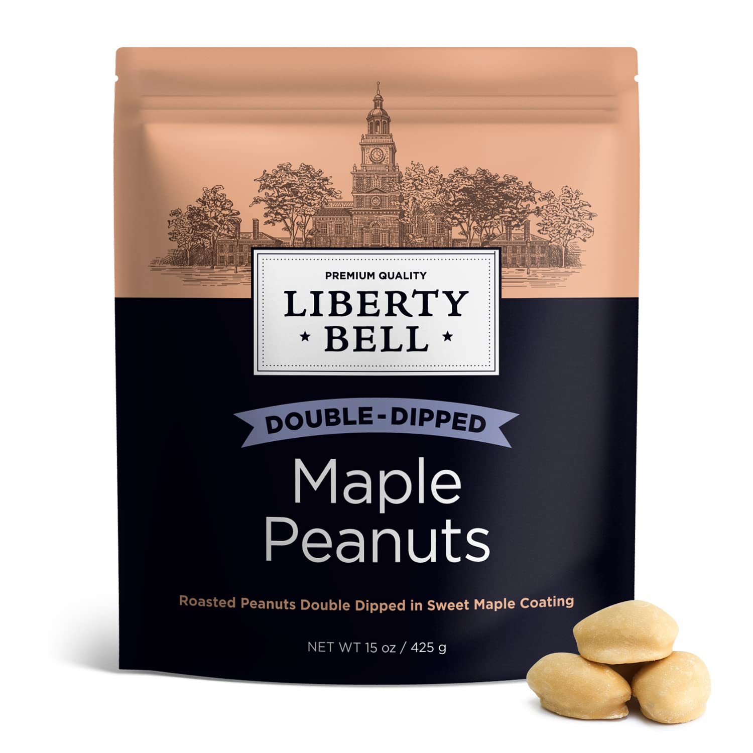 Liberty Bell Maple Nut Double Dipped Peanuts Candy - 15oz Bag | Sweet & Crunchy Maple Glazed Peanuts | Perfect for Snacking, Gifts & Party Treats