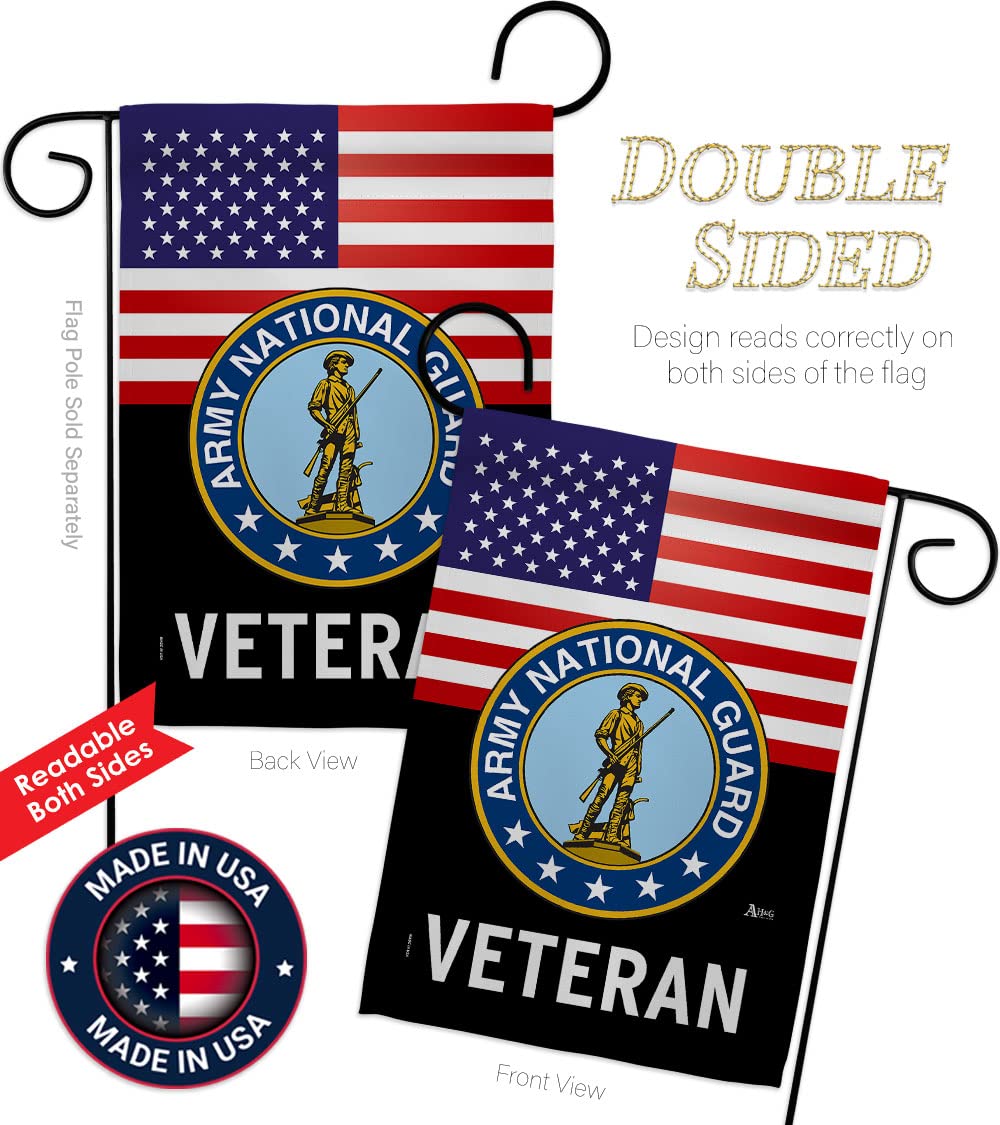 US Army Veteran Garden Flag Set with Stand - Double-Sided Military Yard Banner for Home Decor