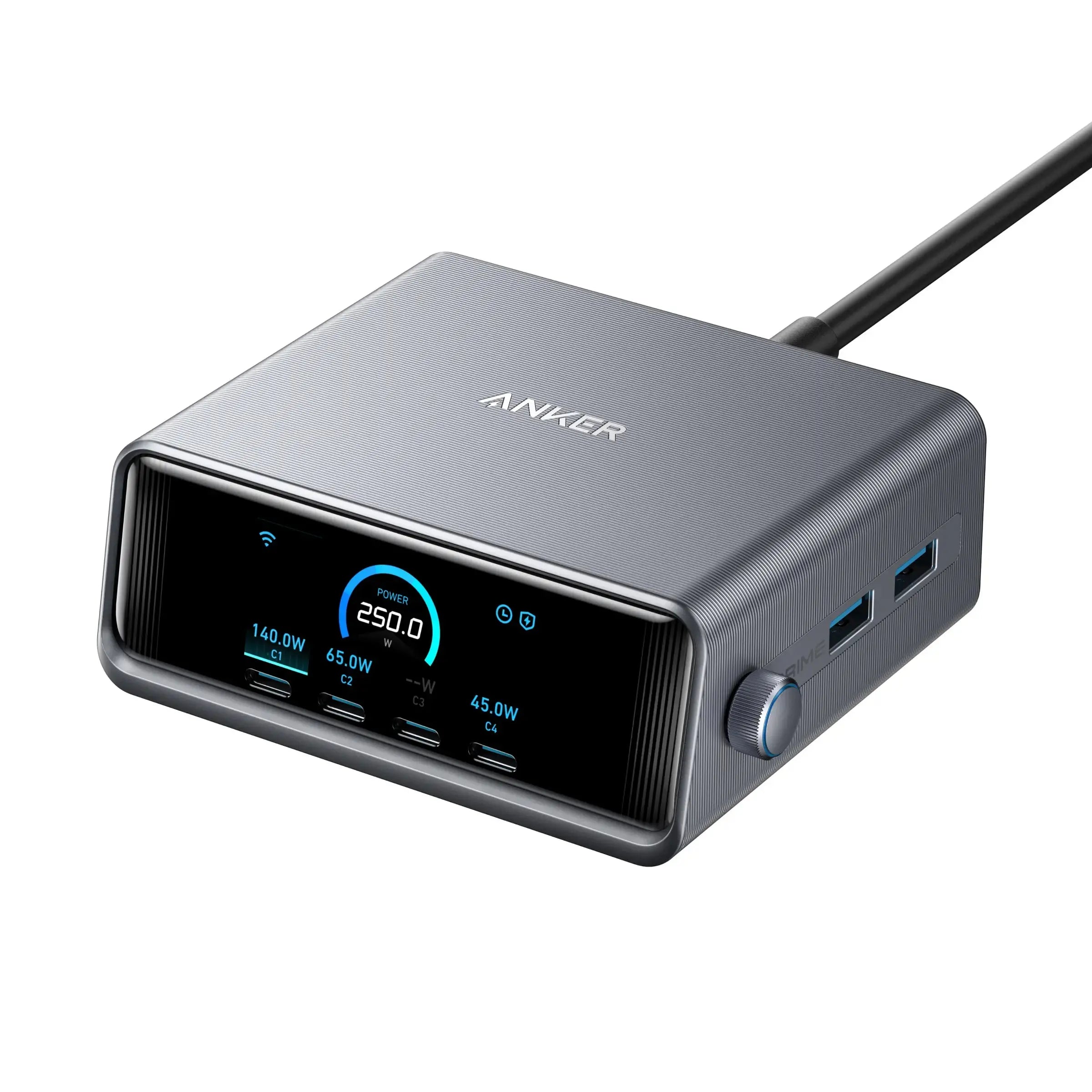 Anker Prime 250W 6-Port GaN Fast Charging Station with Power Delivery - Perfect for Home, Office & Travel Charging Multiple Devices Simultaneously