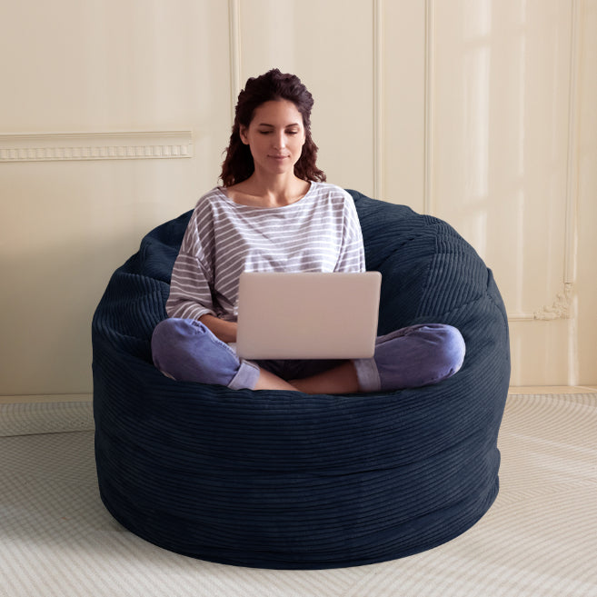 MAXYOYO Giant Bean Bag Bed - Corduroy Convertible Chair & Floor Mattress for Adults | Comfortable Lounge Chair & Guest Bed for Living Room, Bedroom & Dorm
