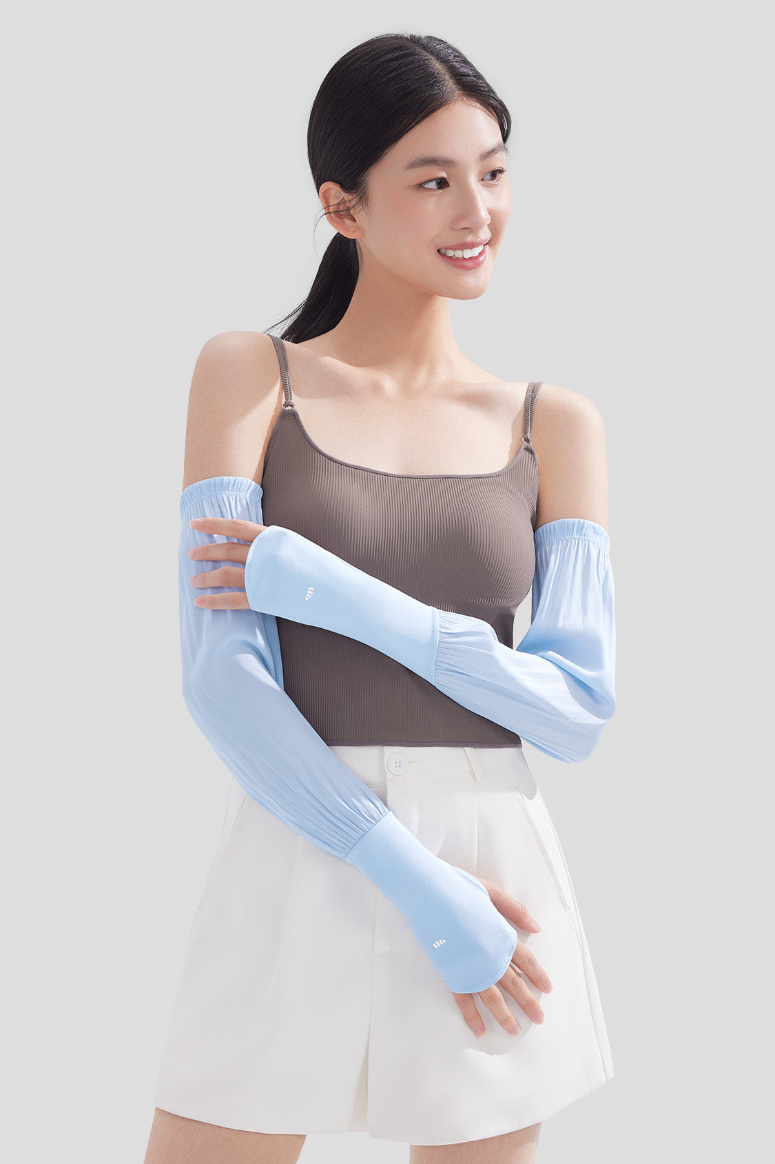 Pepla Women's UPF50+ Sun Protection Arm Sleeves with Fingerless Gloves - UV Blocking Cooling Sleeves for Outdoor Sports, Driving, Hiking & Gardening