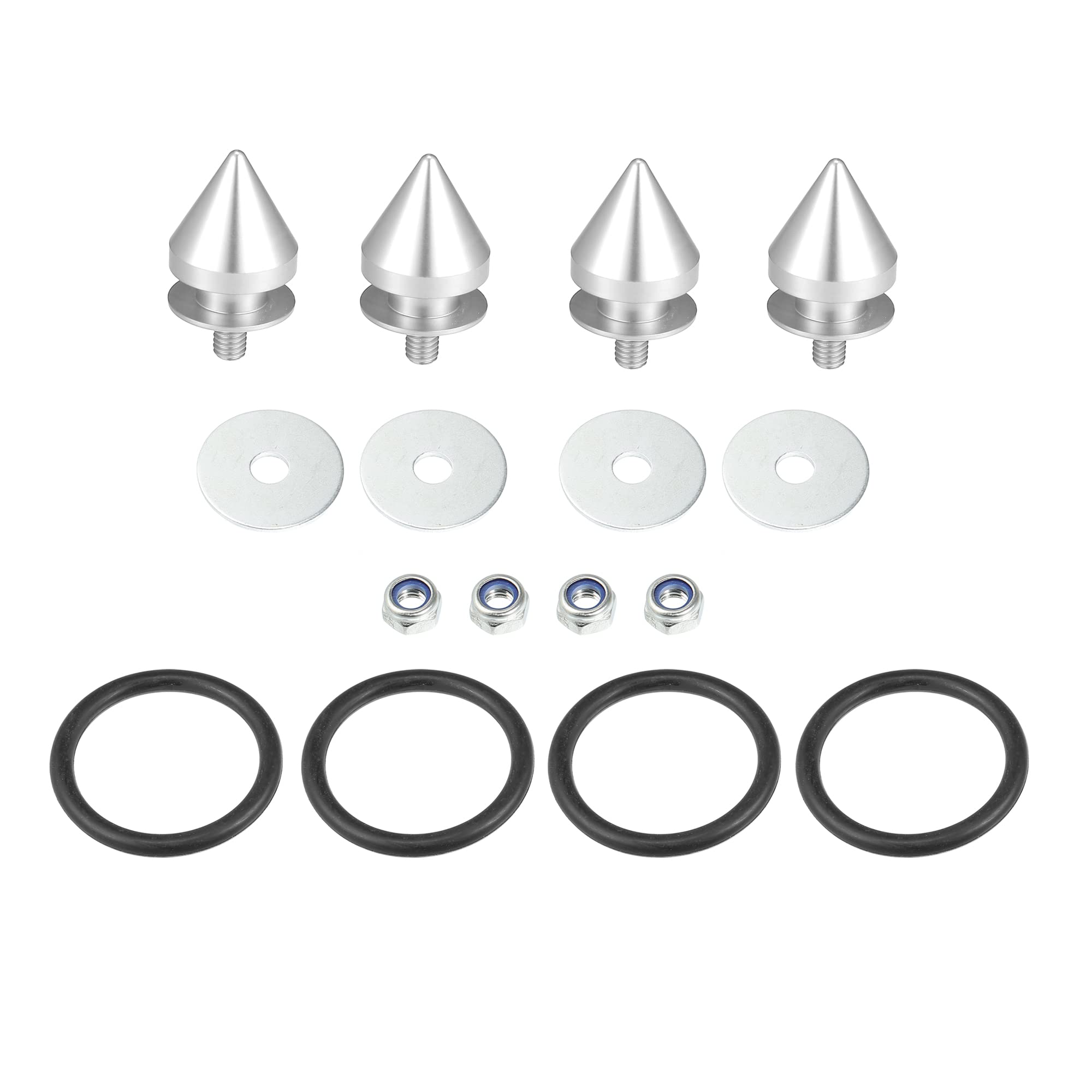X AUTOHAUX 4-Pack Universal Quick Release Bumper Fasteners - Umbrella Type, Silver Tone - Perfect for Car Front & Rear Bumper Repair & Replacement (Fits Most Vehicles)
