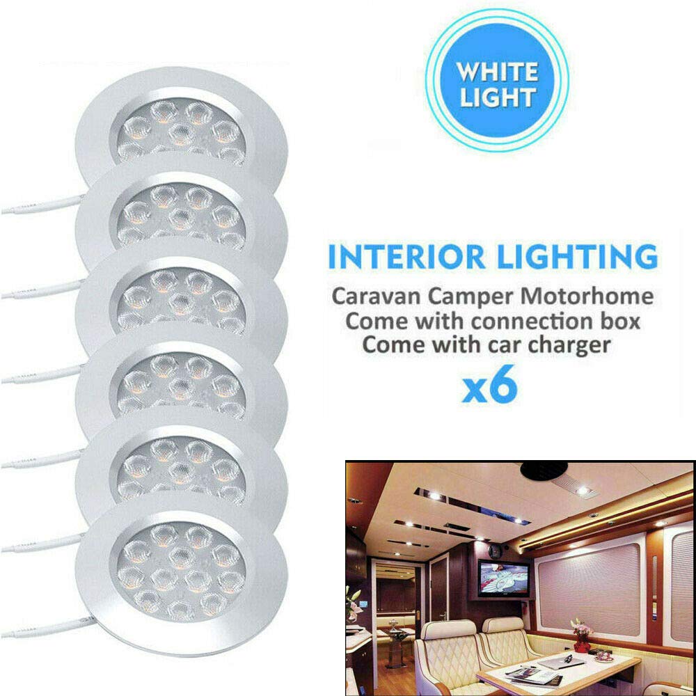 MACHSWON 6X Interior LED Spot Lights 12V for Camper Van, Caravan & Motorhome - Bright Energy-Efficient Lighting for Night Driving & Cozy Cabin Ambience