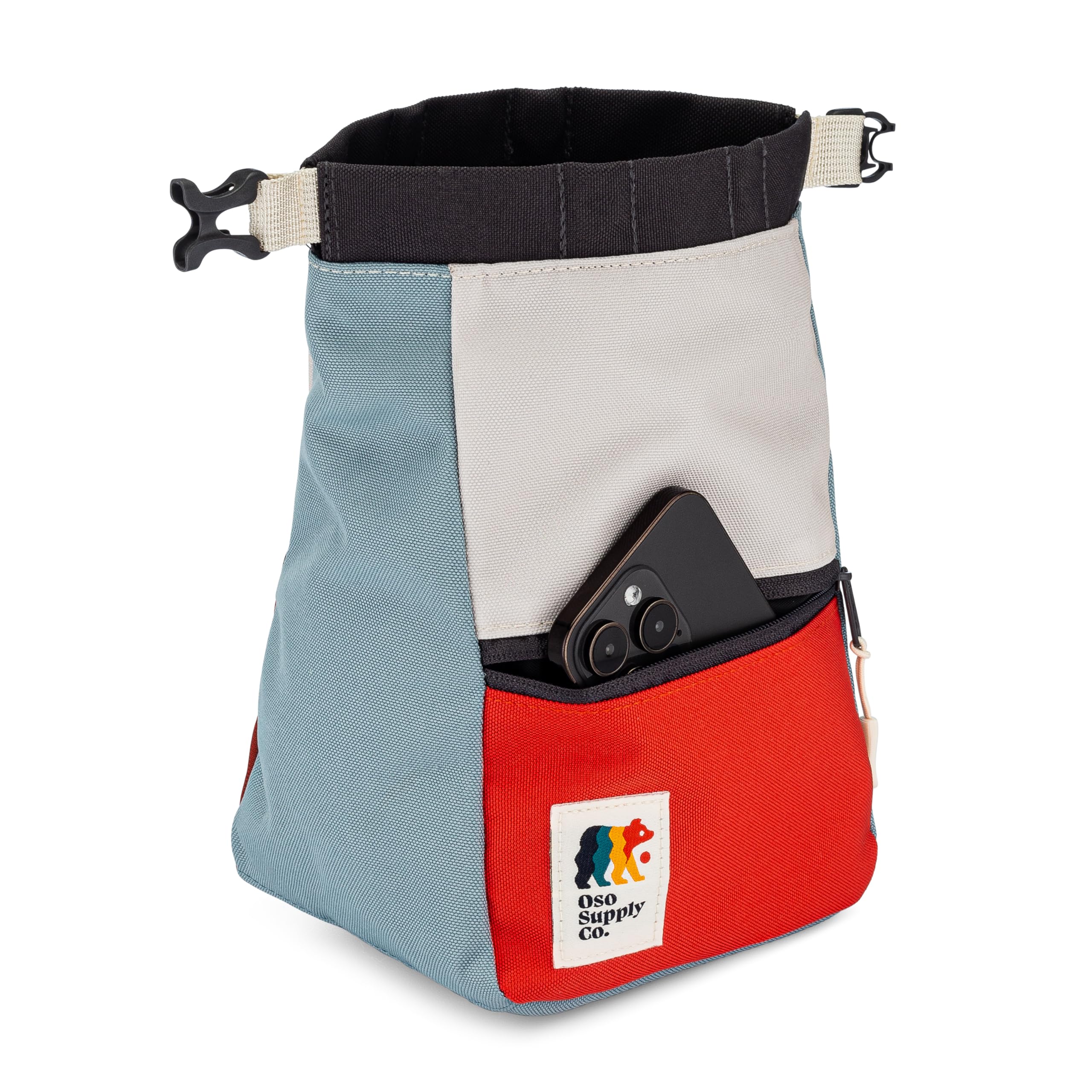 **Crux Bouldering Chalk Bucket – Large Rock Climbing Chalk Bag with Magnetic Closure, Zippered Pockets & Mesh Pouch – Ideal for Climbers, Weightlifting, Gymnastics – Perfect for Indoor & Outdoor Training**